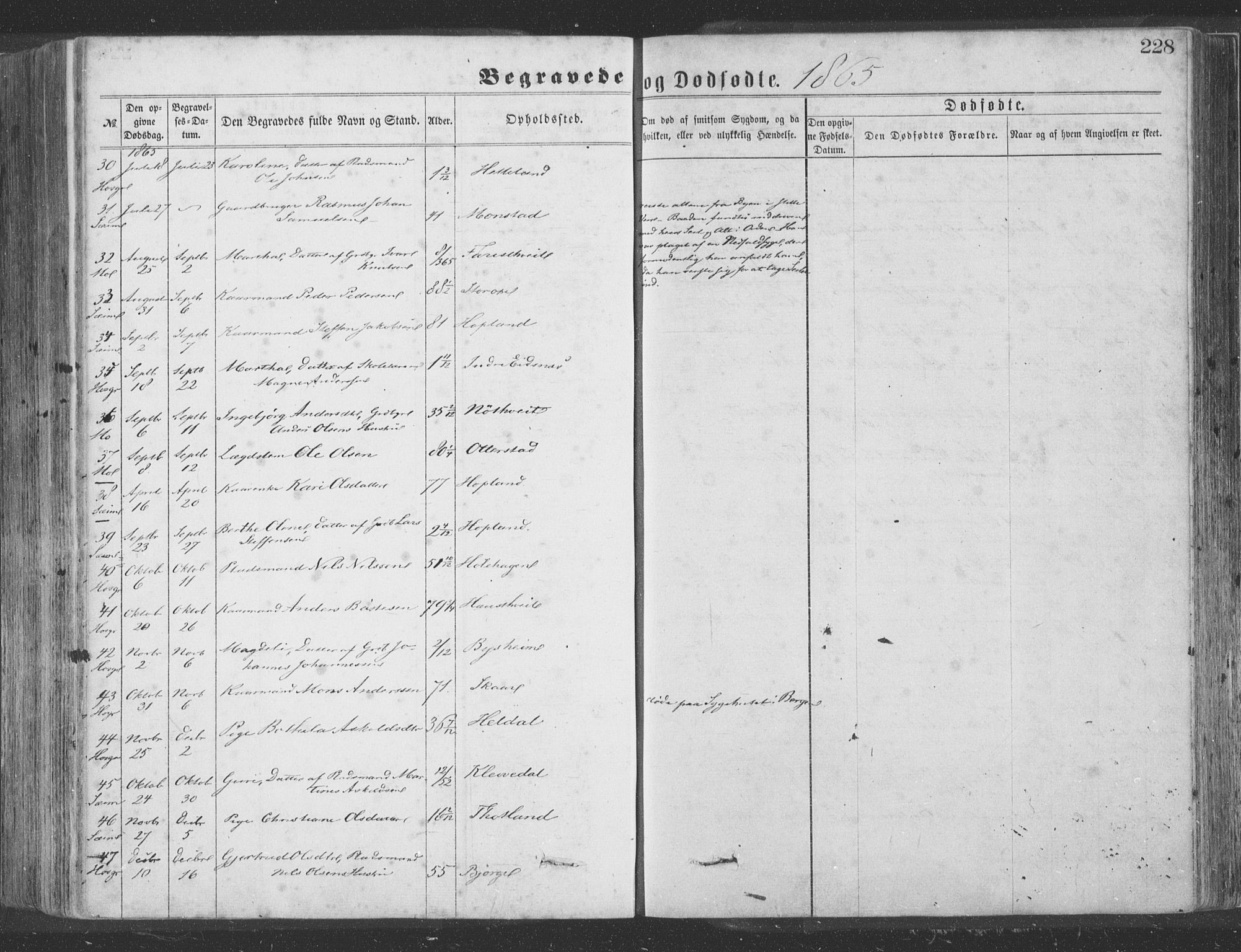 Hosanger sokneprestembete, SAB/A-75801/H/Haa: Parish register (official) no. A 9, 1864-1876, p. 228
