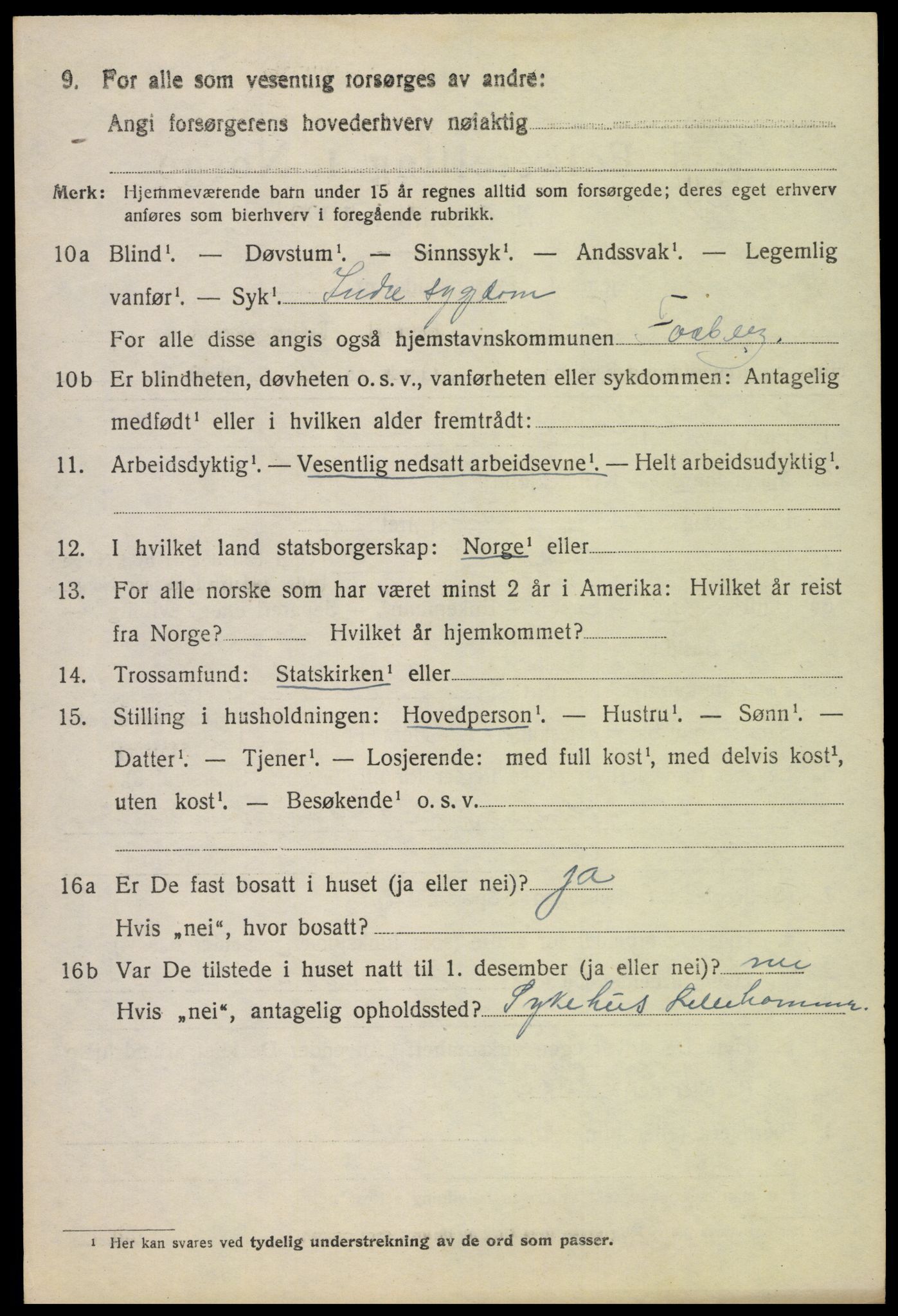 SAH, 1920 census for Fåberg, 1920, p. 3271