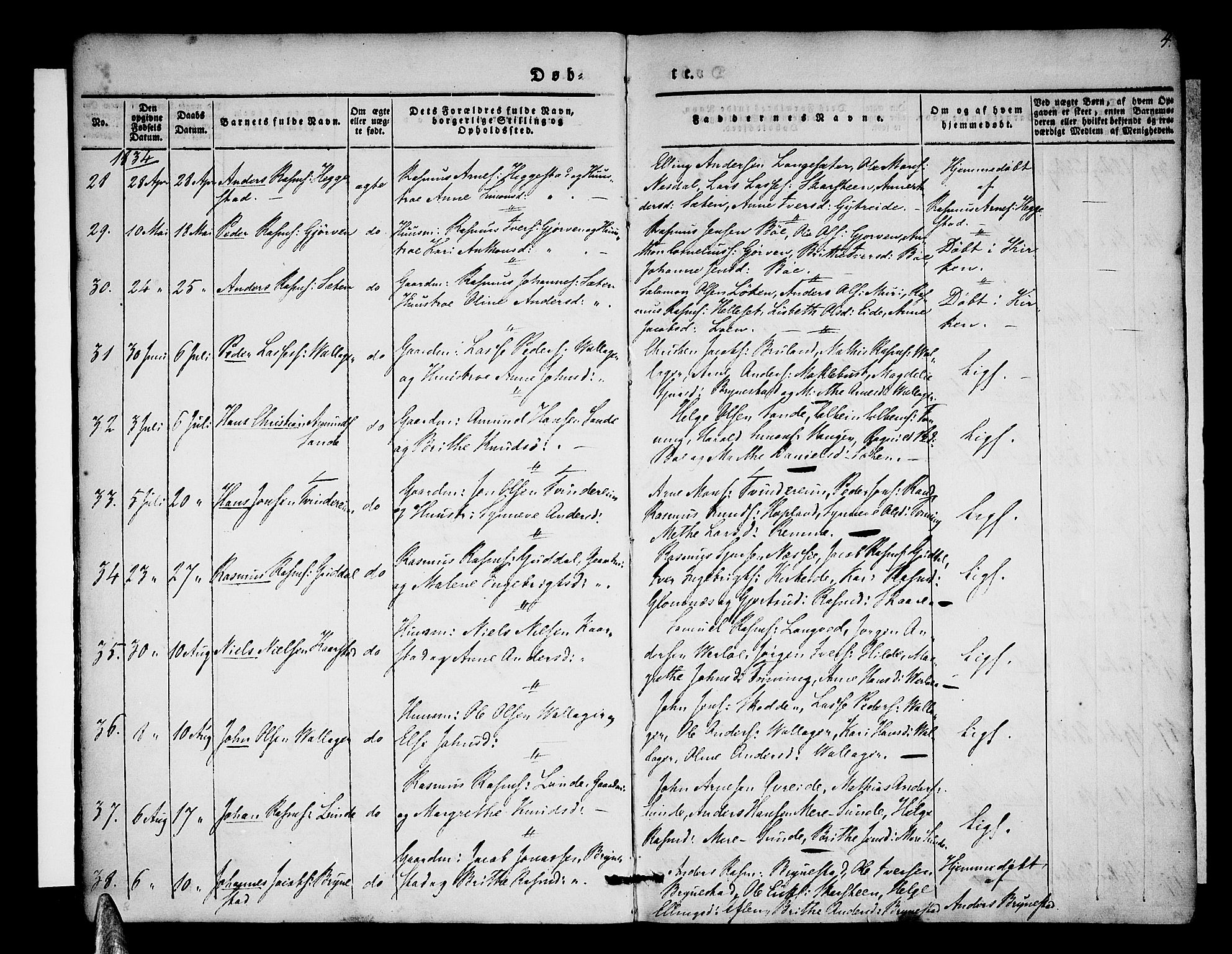 Stryn Sokneprestembete, AV/SAB-A-82501: Parish register (official) no. A 1, 1832-1845, p. 4