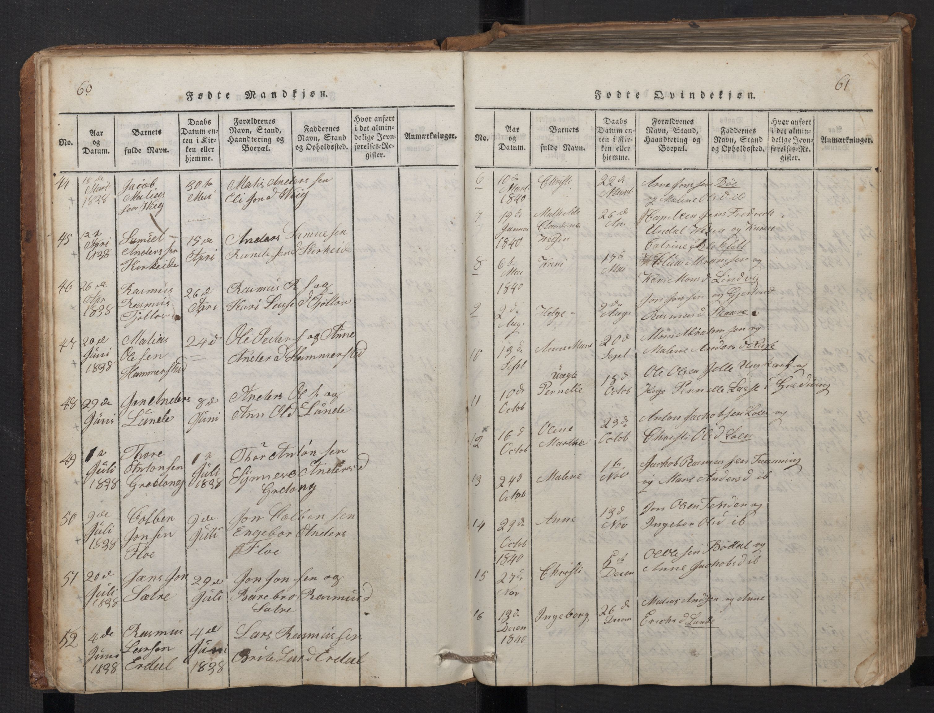 Stryn Sokneprestembete, SAB/A-82501: Parish register (copy) no. A 1, 1816-1844, p. 60-61