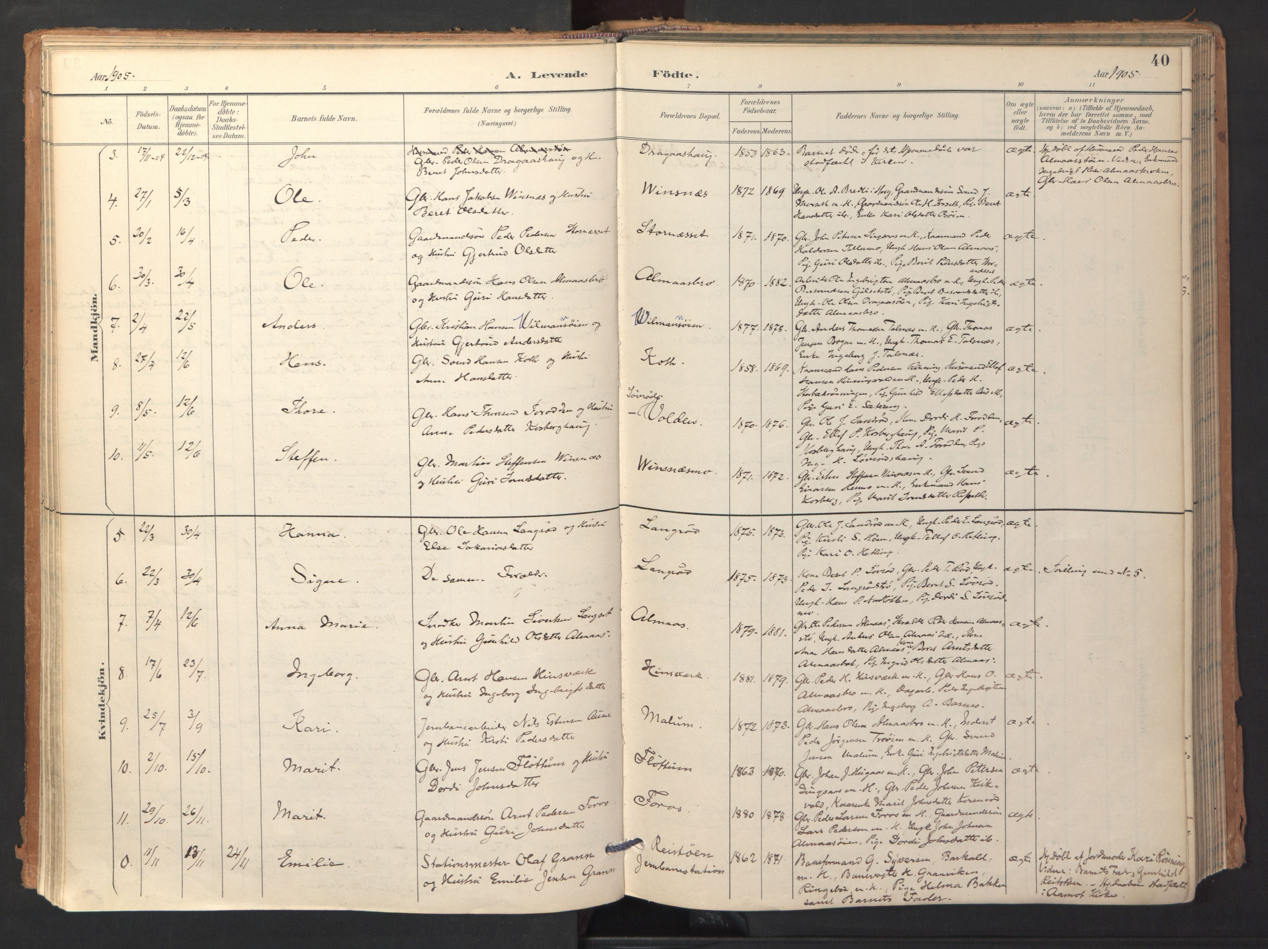 Ministerialprotokoller, klokkerbøker og fødselsregistre - Sør-Trøndelag, SAT/A-1456/688/L1025: Parish register (official) no. 688A02, 1891-1909, p. 40