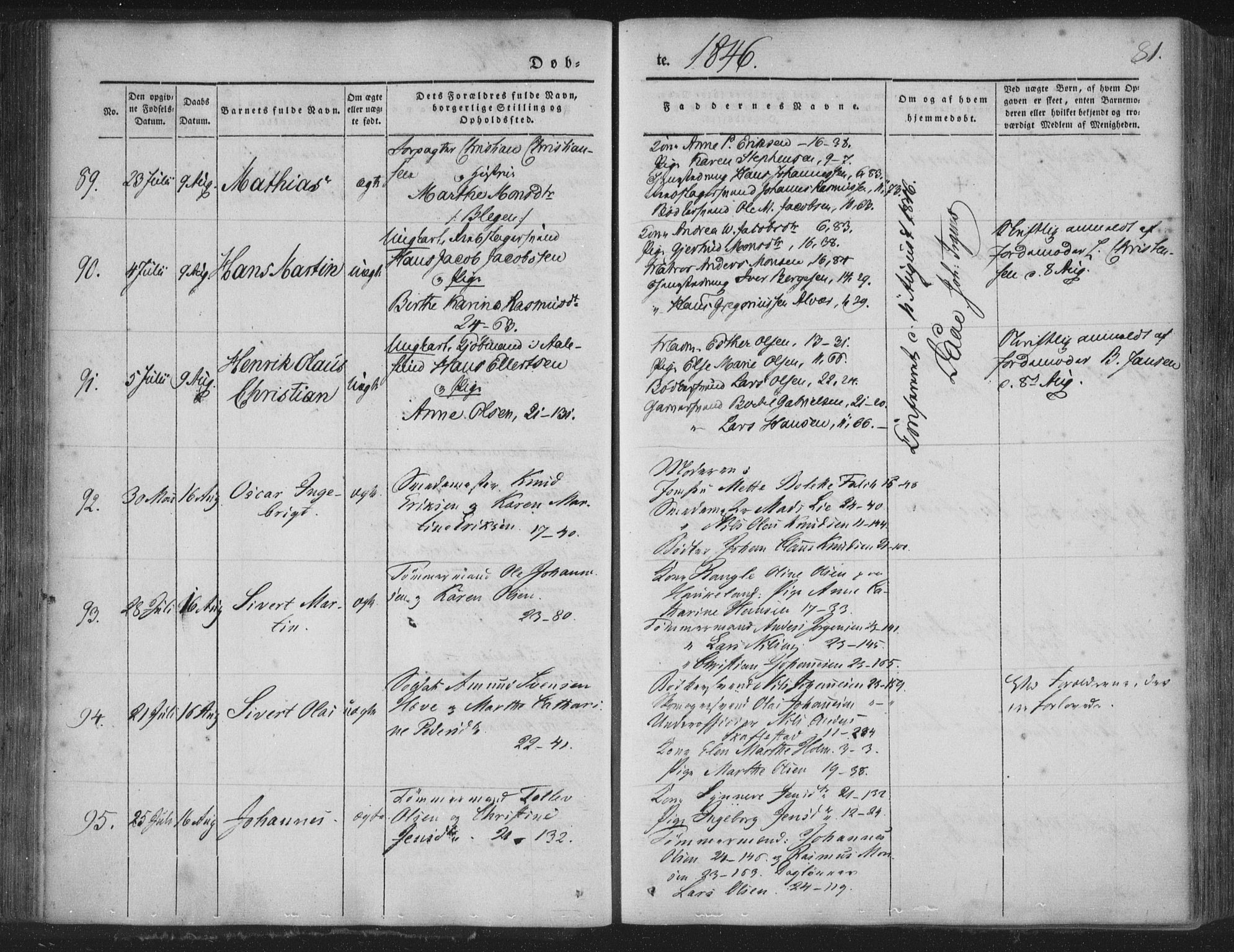 Korskirken sokneprestembete, AV/SAB-A-76101/H/Haa/L0016: Parish register (official) no. B 2, 1841-1851, p. 81