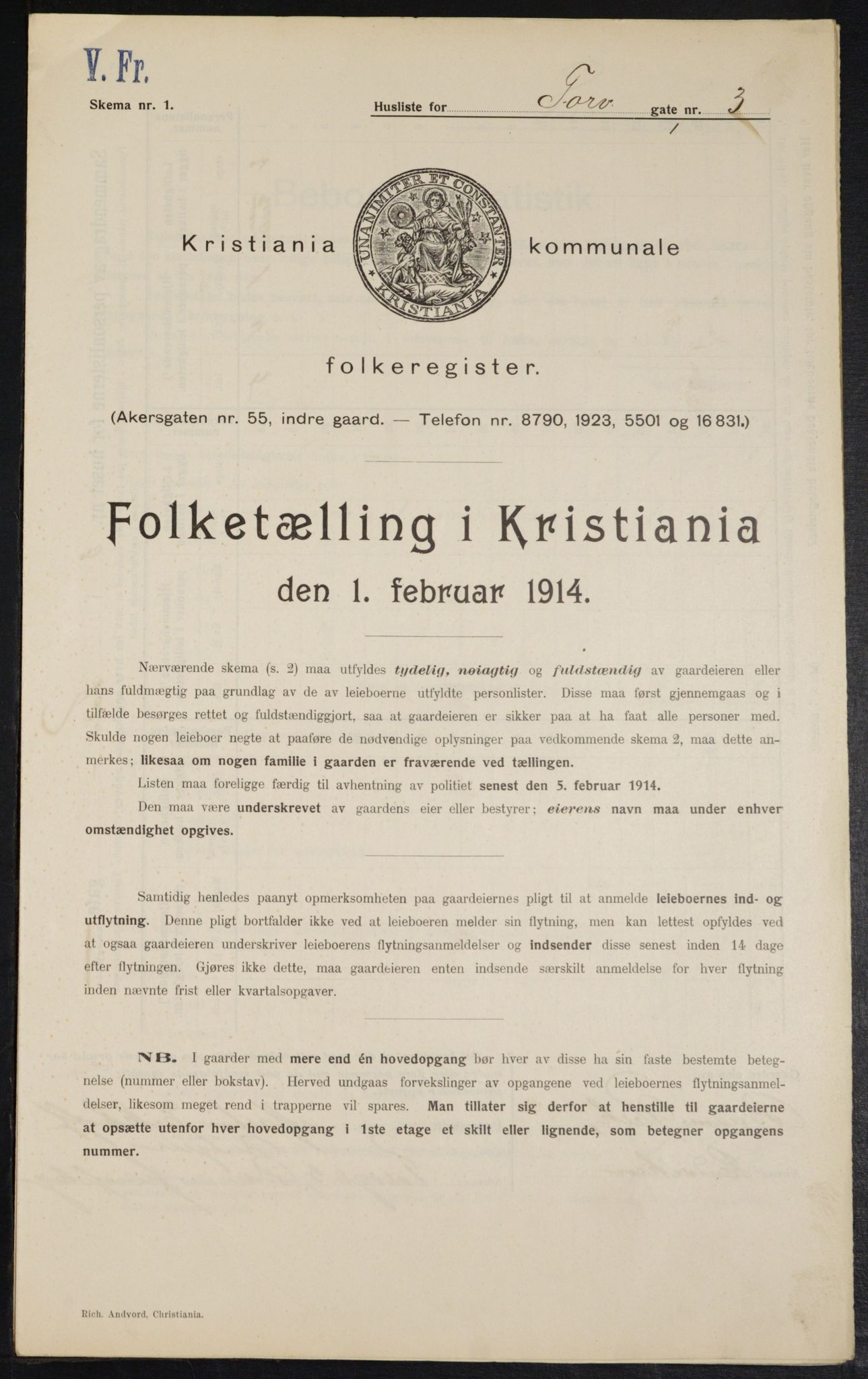 OBA, Municipal Census 1914 for Kristiania, 1914, p. 114744