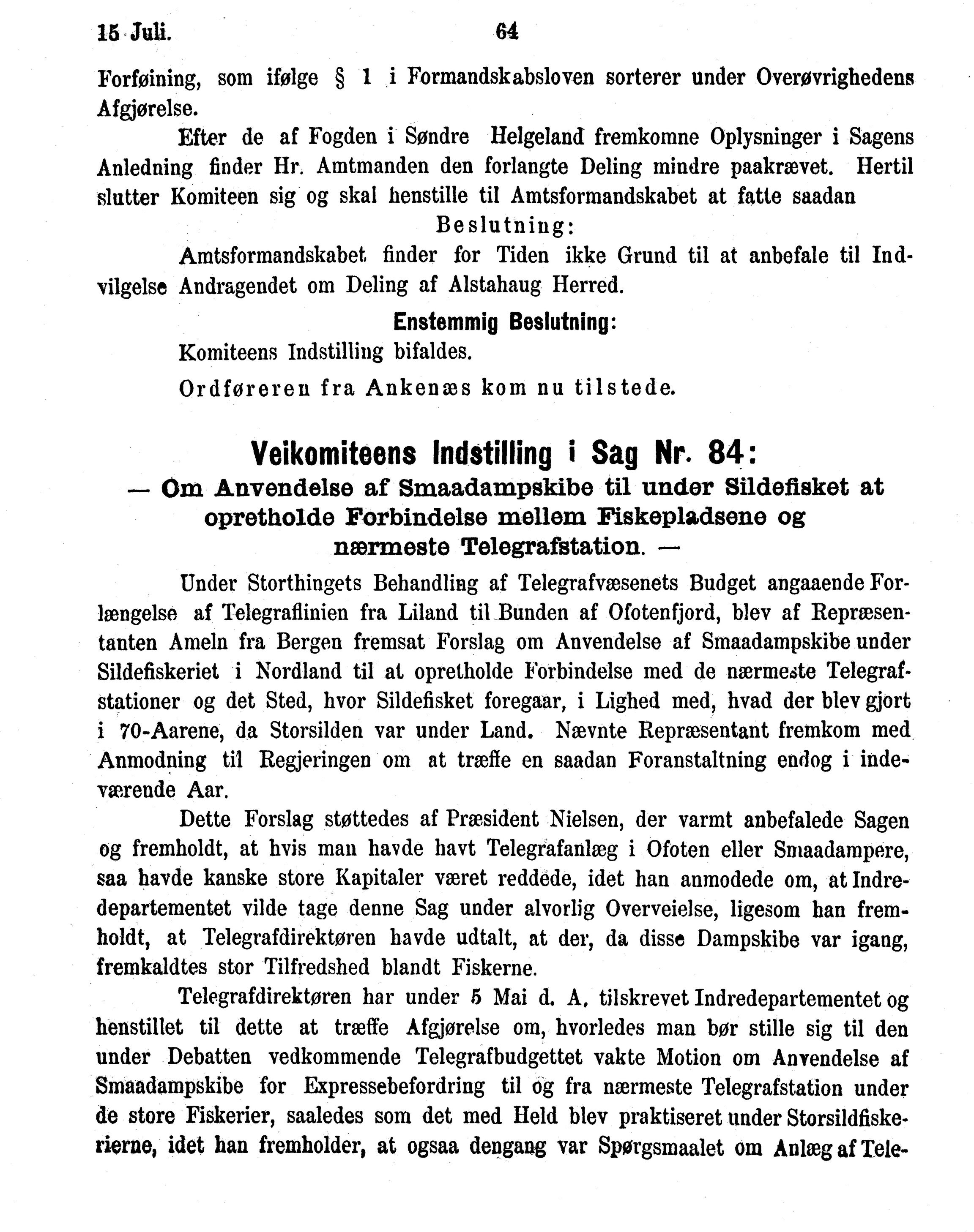 Nordland Fylkeskommune. Fylkestinget, AIN/NFK-17/176/A/Ac/L0016: Fylkestingsforhandlinger 1891-1893, 1891-1893