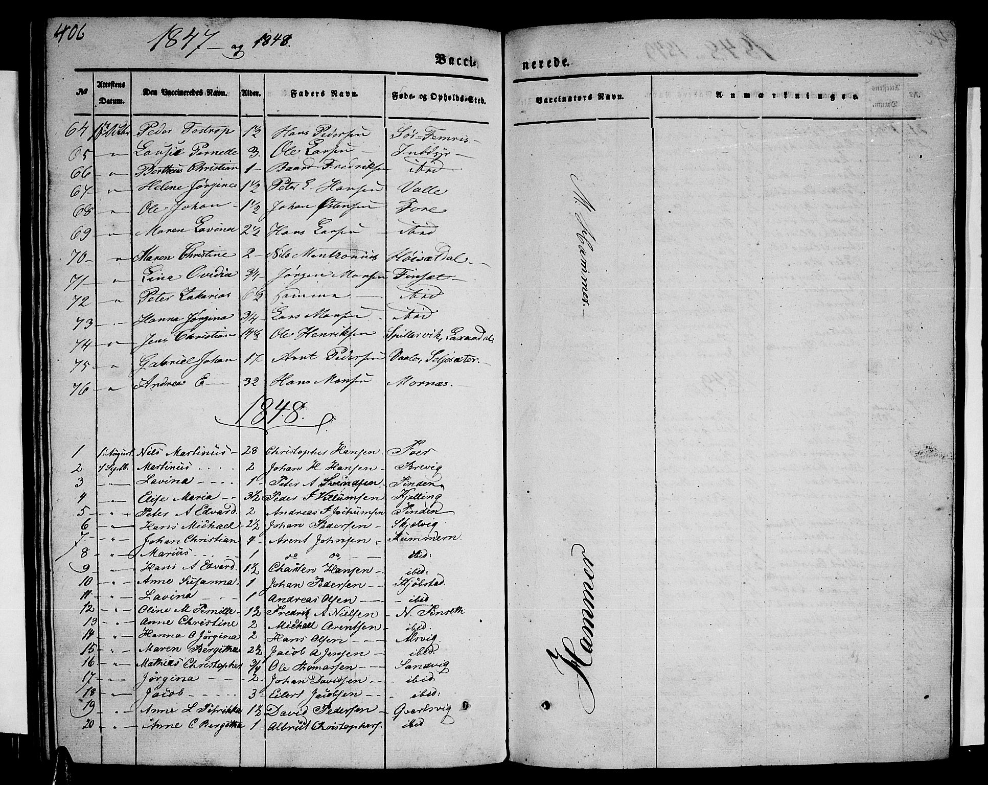 Ministerialprotokoller, klokkerbøker og fødselsregistre - Nordland, SAT/A-1459/805/L0106: Parish register (copy) no. 805C02, 1841-1861, p. 406