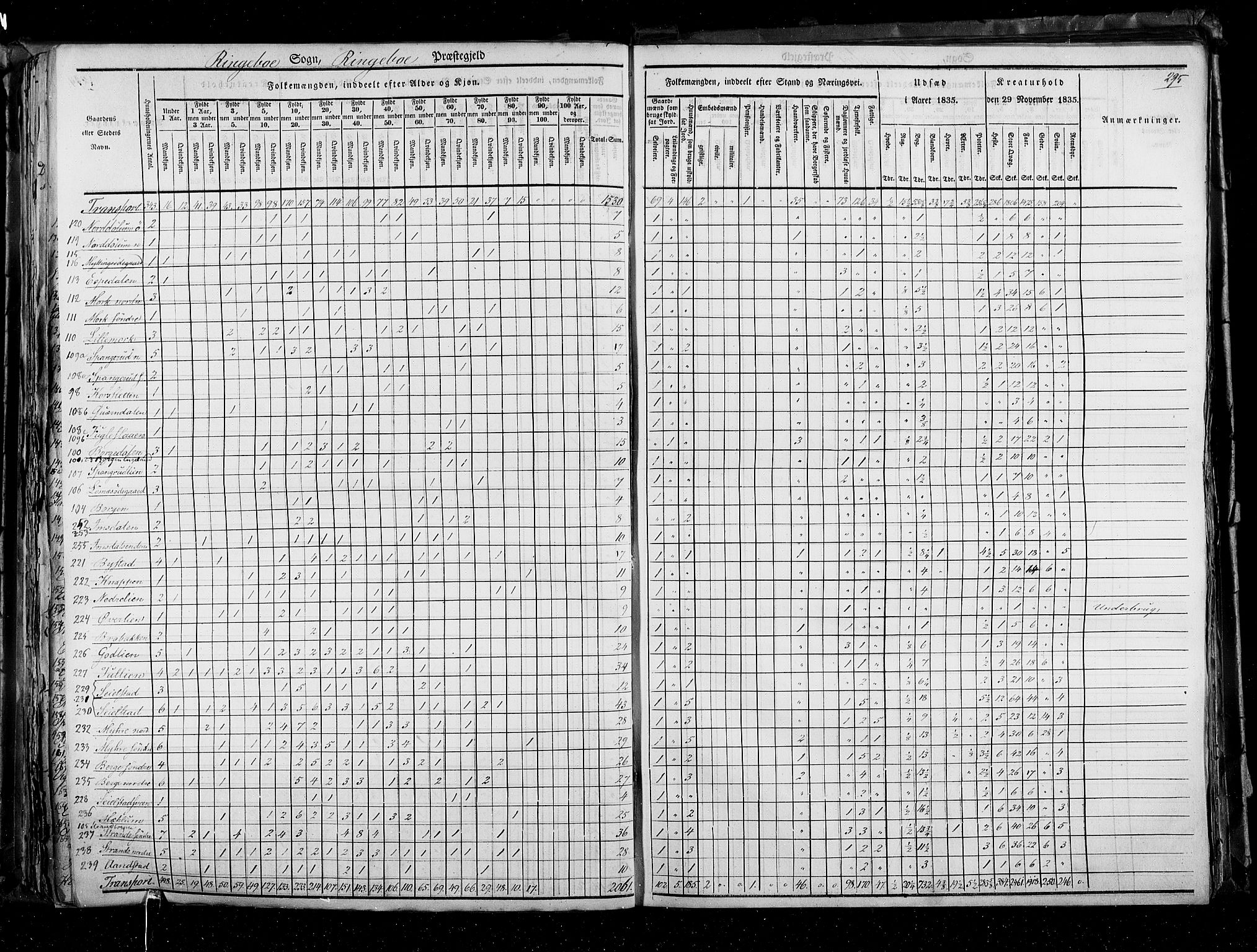 RA, Census 1835, vol. 3: Hedemarken amt og Kristians amt, 1835, p. 295