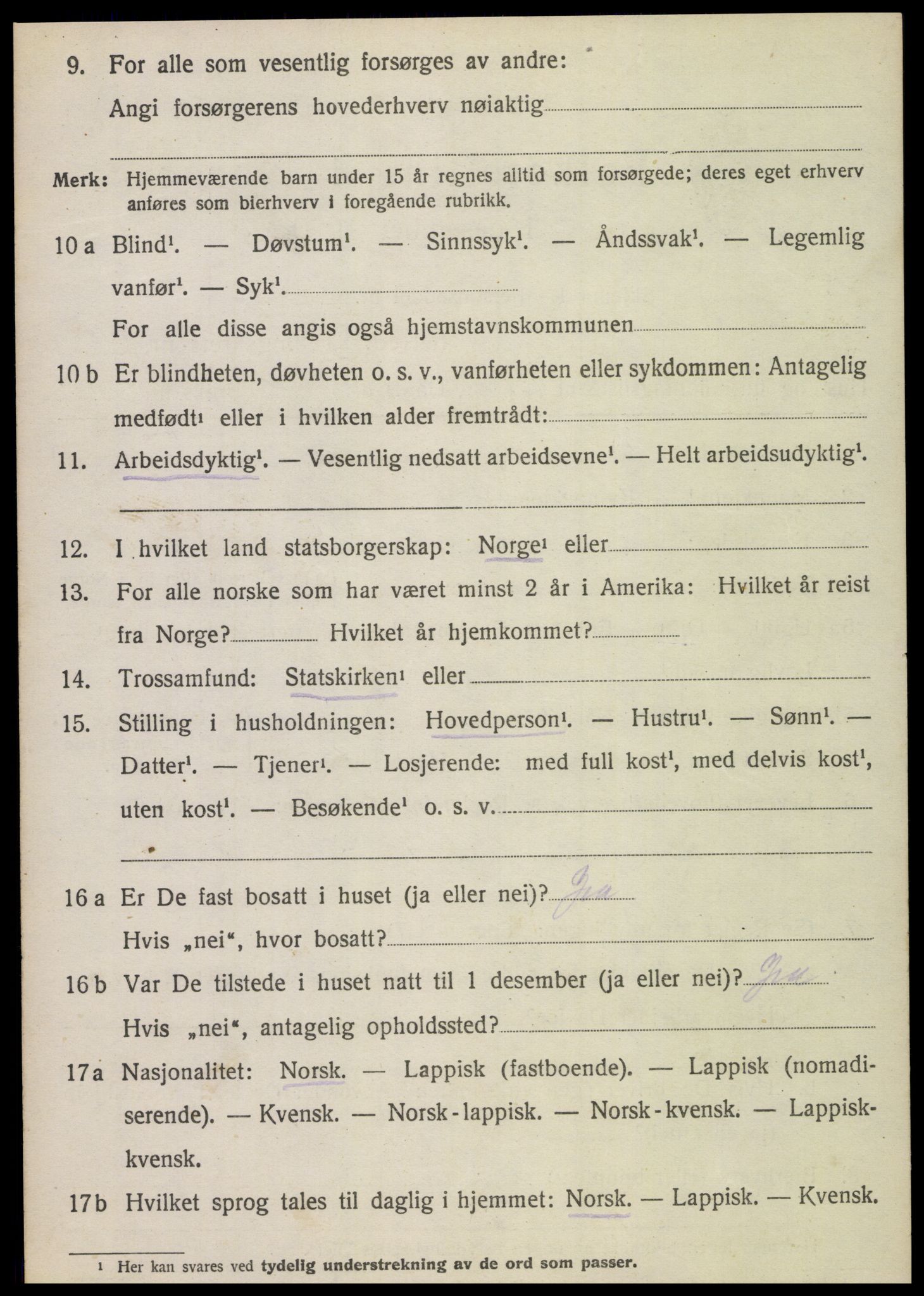 SAT, 1920 census for Sparbu, 1920, p. 3198