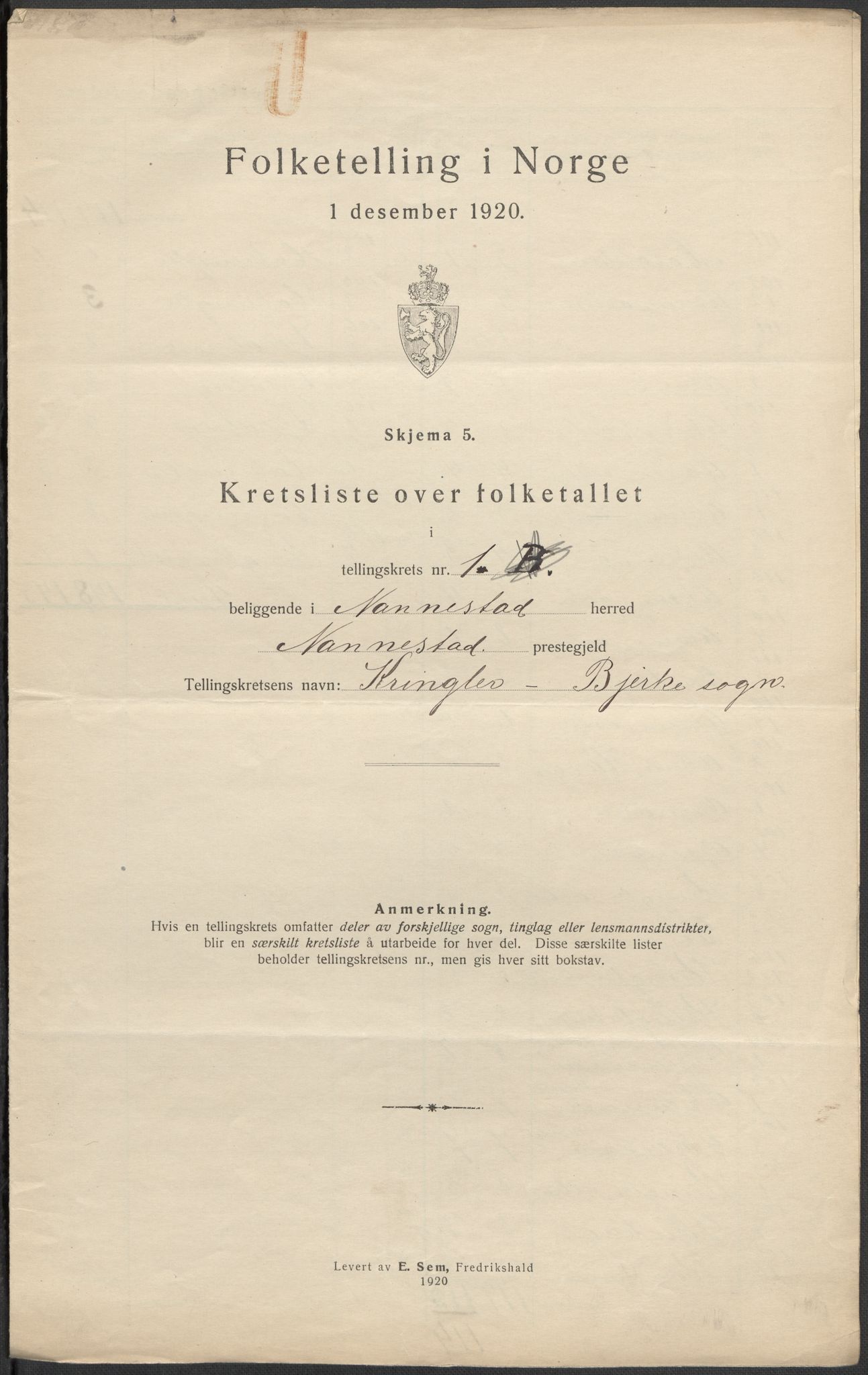 SAO, 1920 census for Nannestad, 1920, p. 8