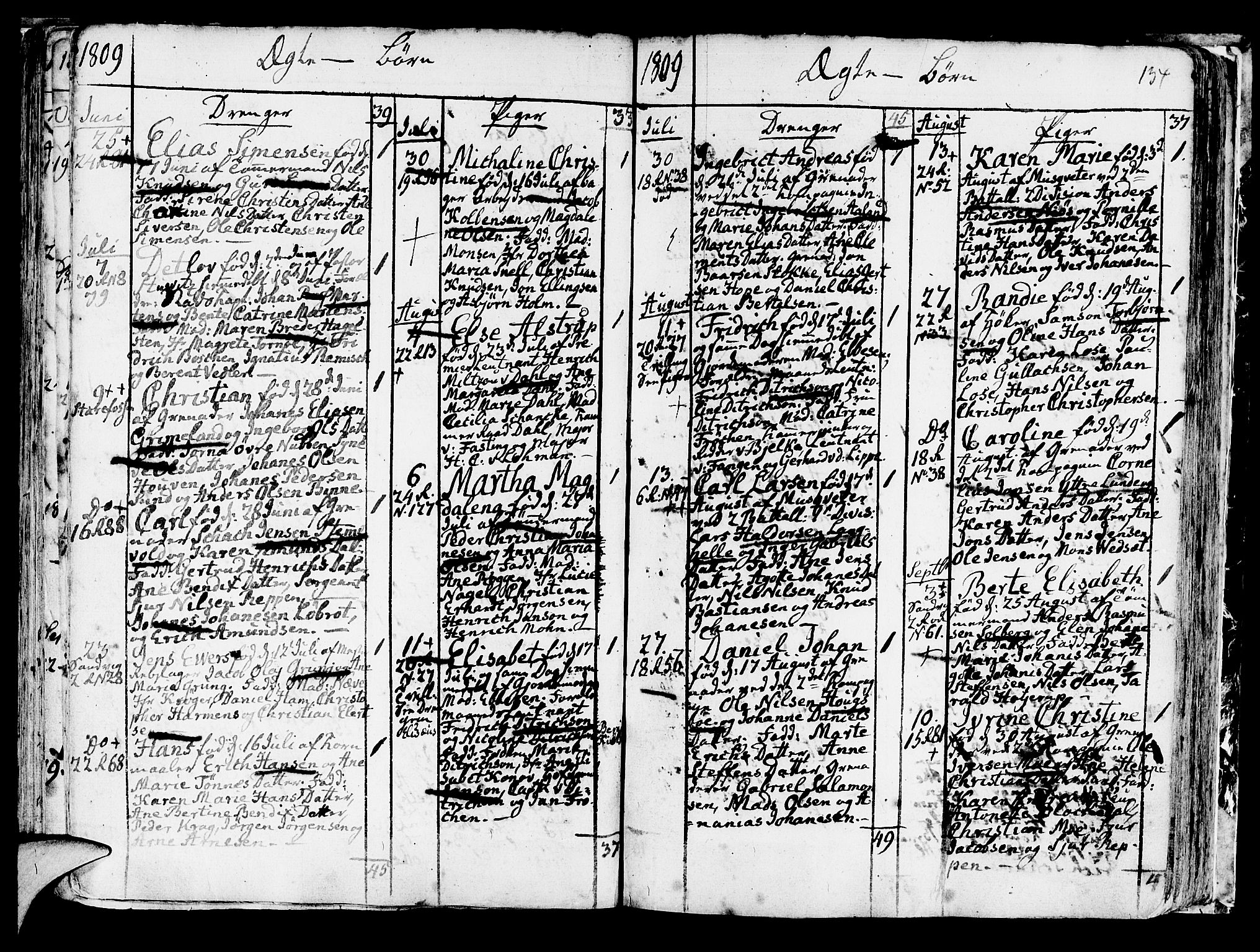 Korskirken sokneprestembete, SAB/A-76101/H/Haa/L0006: Parish register (official) no. A 6, 1790-1820, p. 134
