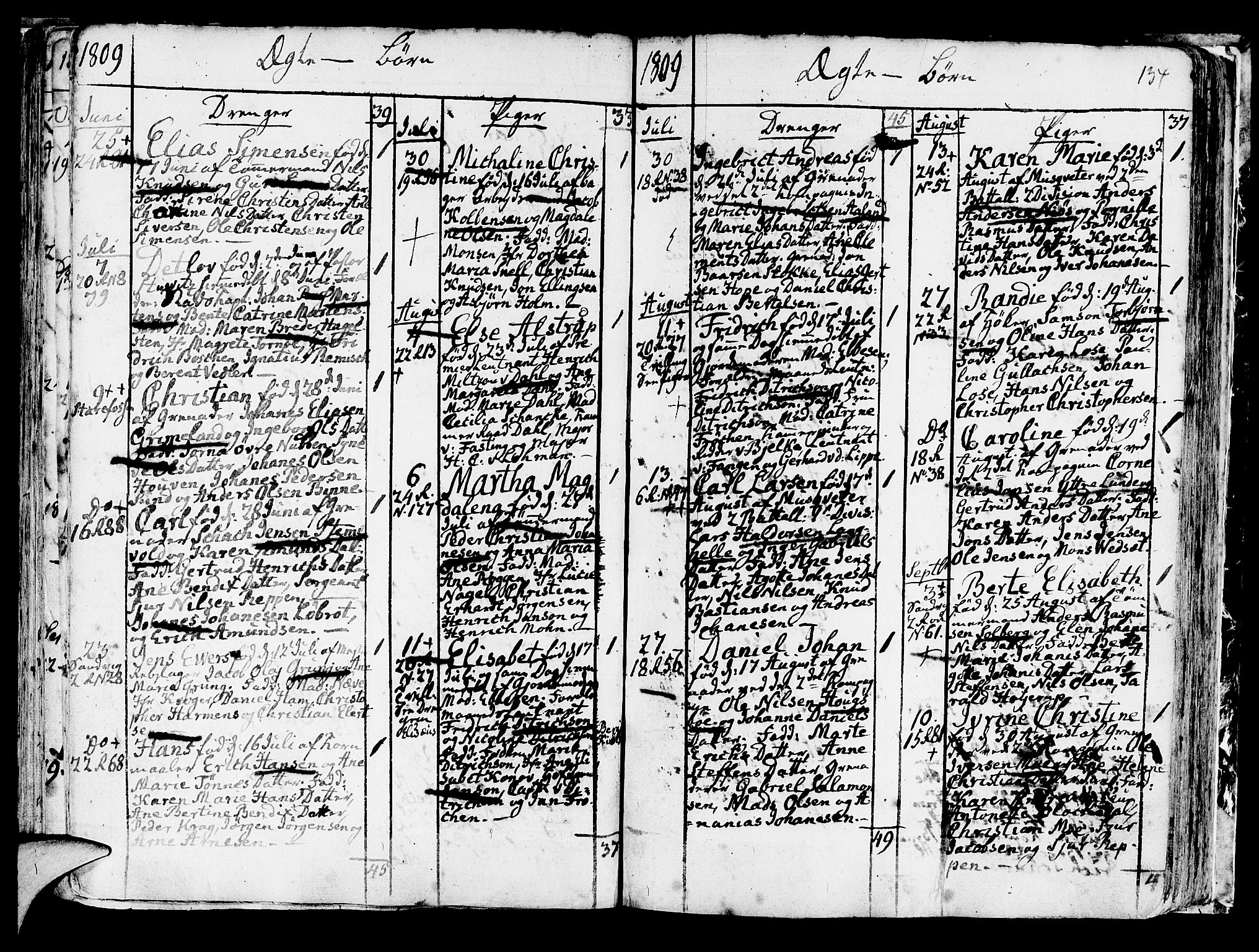 Korskirken sokneprestembete, AV/SAB-A-76101/H/Haa/L0006: Parish register (official) no. A 6, 1790-1820, p. 134