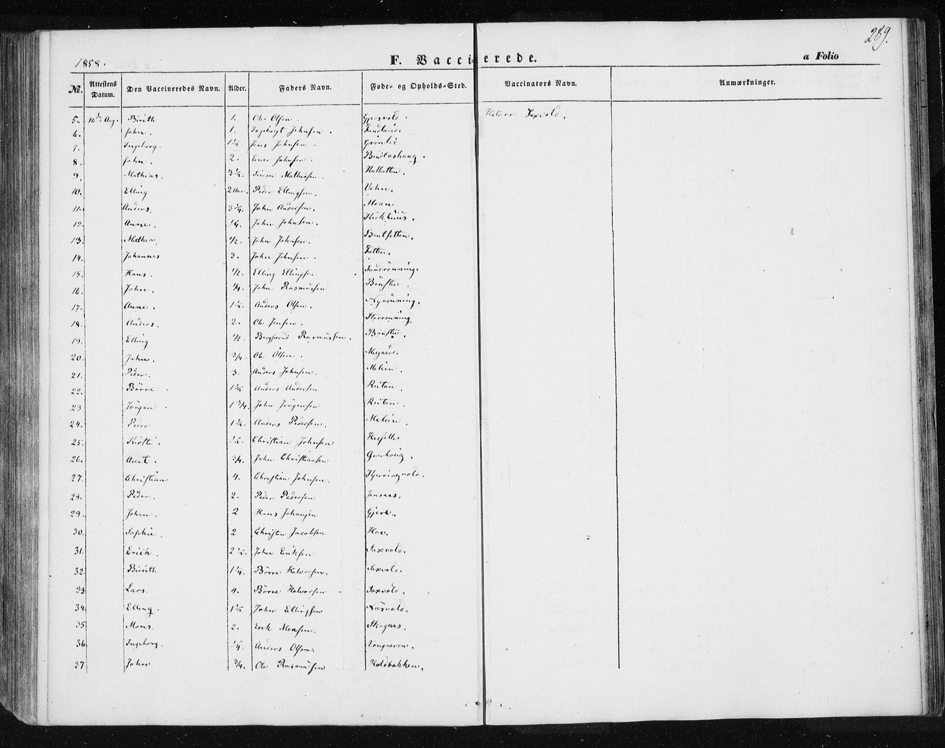 Ministerialprotokoller, klokkerbøker og fødselsregistre - Sør-Trøndelag, SAT/A-1456/685/L0965: Parish register (official) no. 685A06 /3, 1846-1859, p. 289