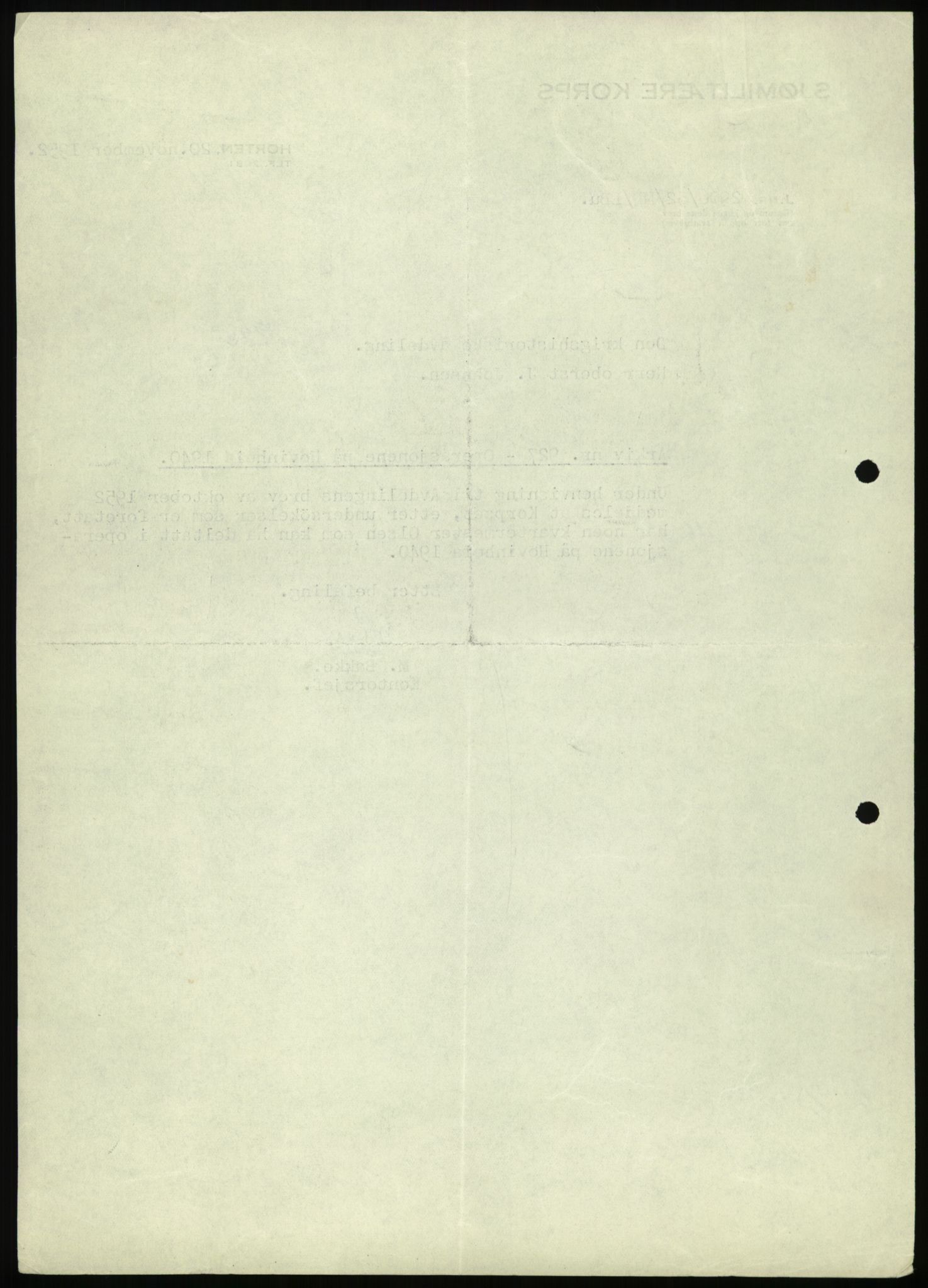 Forsvaret, Forsvarets krigshistoriske avdeling, AV/RA-RAFA-2017/Y/Yb/L0056: II-C-11-136-139  -  1. Divisjon, 1940-1957, p. 26