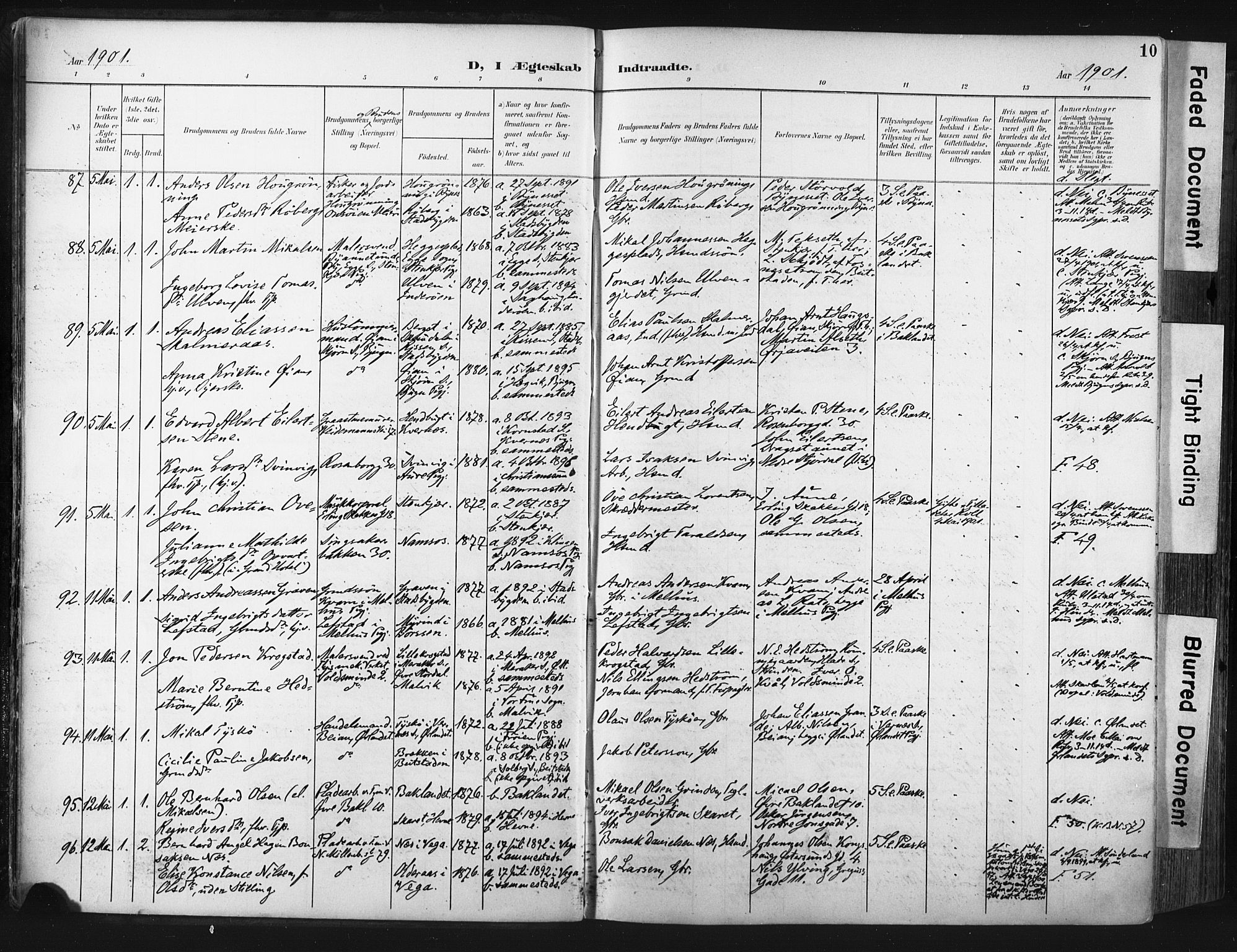 Ministerialprotokoller, klokkerbøker og fødselsregistre - Sør-Trøndelag, SAT/A-1456/604/L0201: Parish register (official) no. 604A21, 1901-1911, p. 10