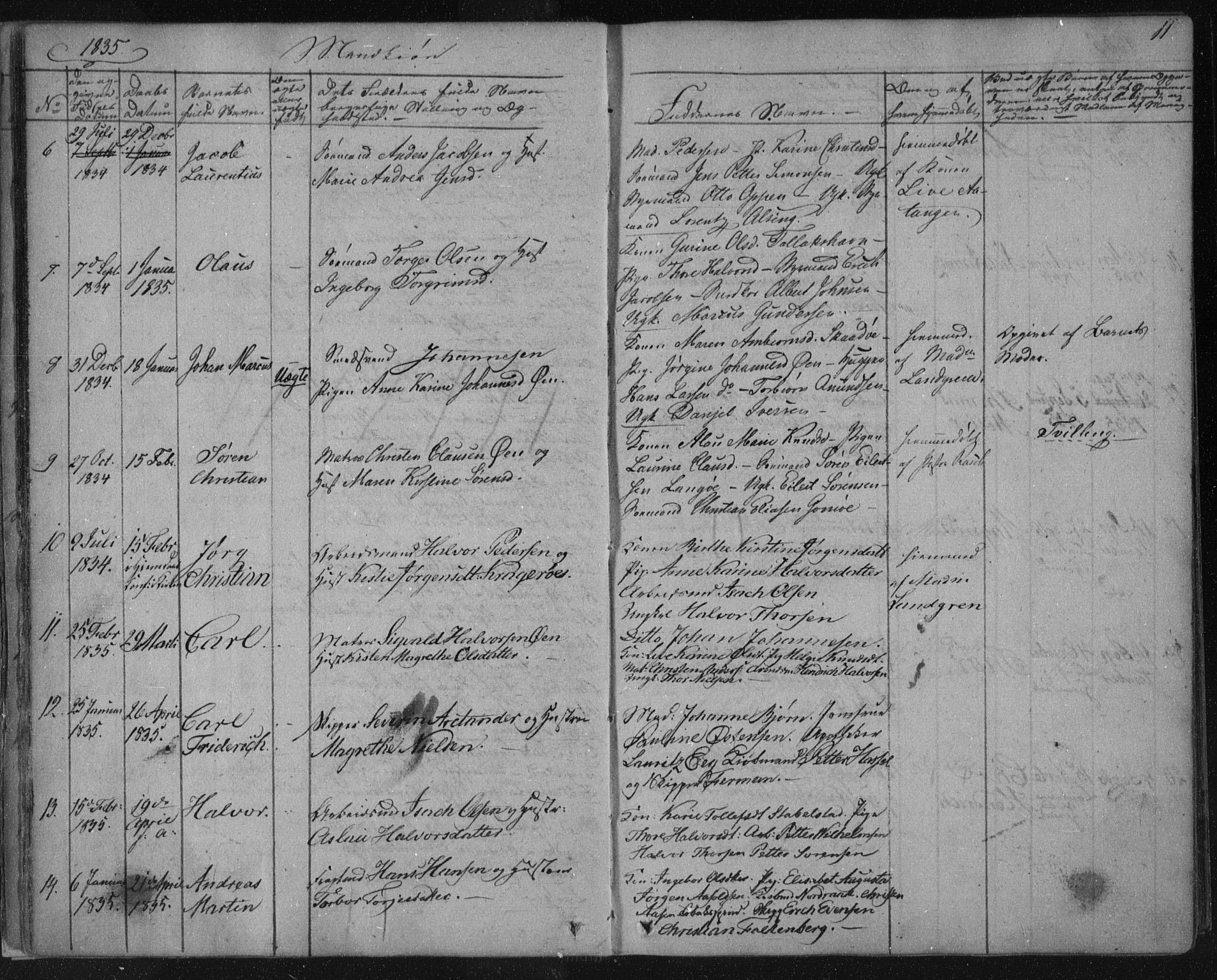 Kragerø kirkebøker, SAKO/A-278/F/Fa/L0005: Parish register (official) no. 5, 1832-1847, p. 11