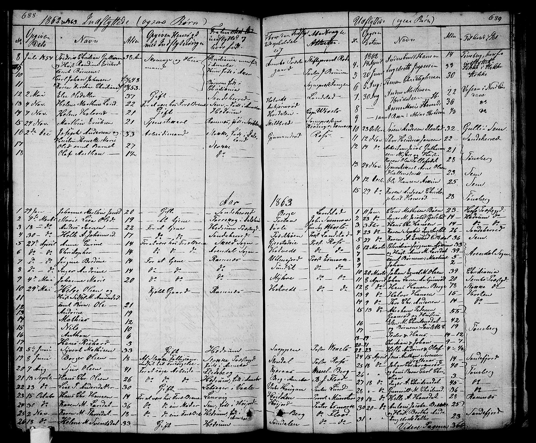 Andebu kirkebøker, AV/SAKO-A-336/G/Ga/L0003: Parish register (copy) no. I 3, 1832-1867, p. 688-689