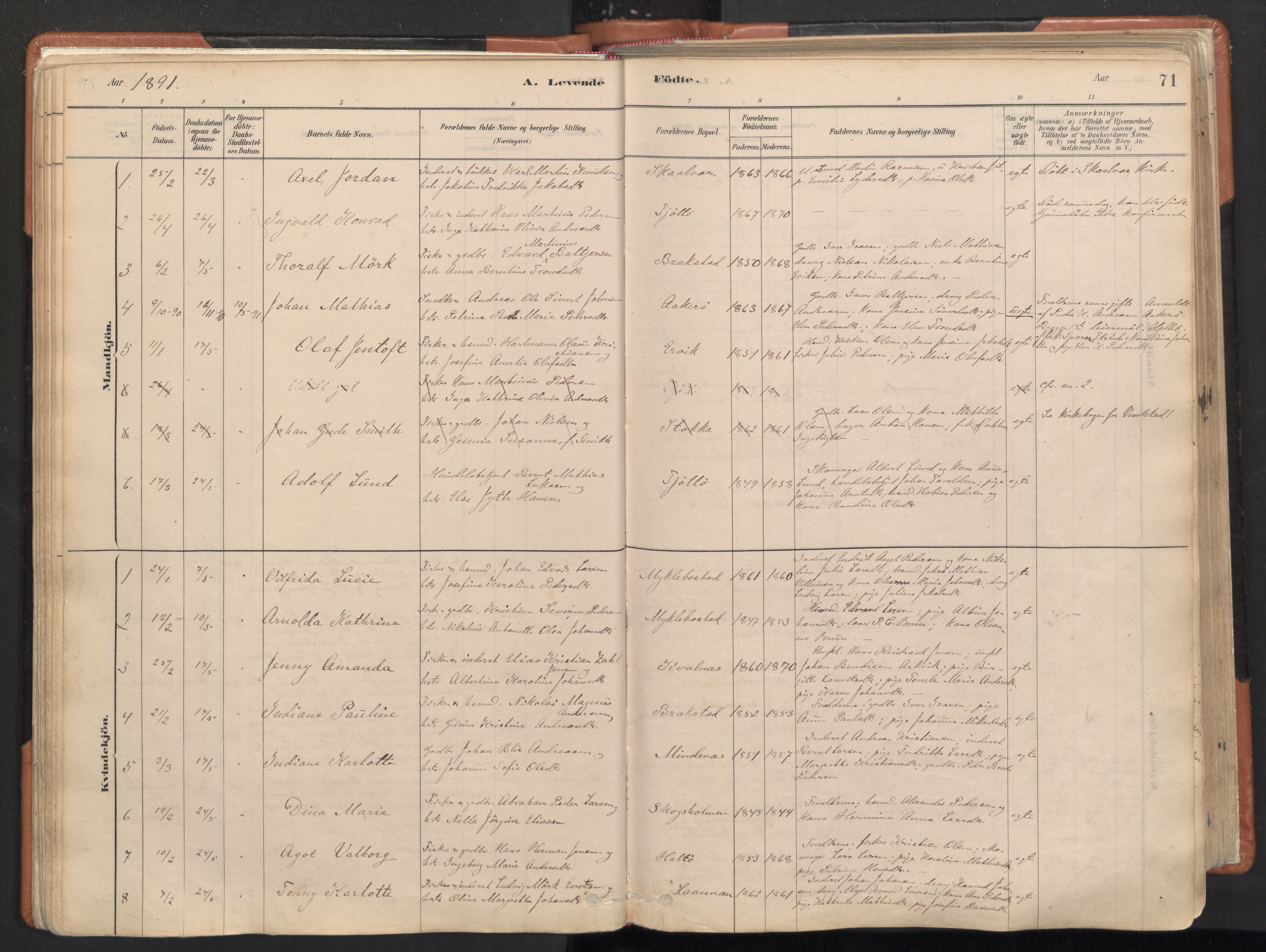 Ministerialprotokoller, klokkerbøker og fødselsregistre - Nordland, SAT/A-1459/817/L0264: Parish register (official) no. 817A04, 1878-1907, p. 71