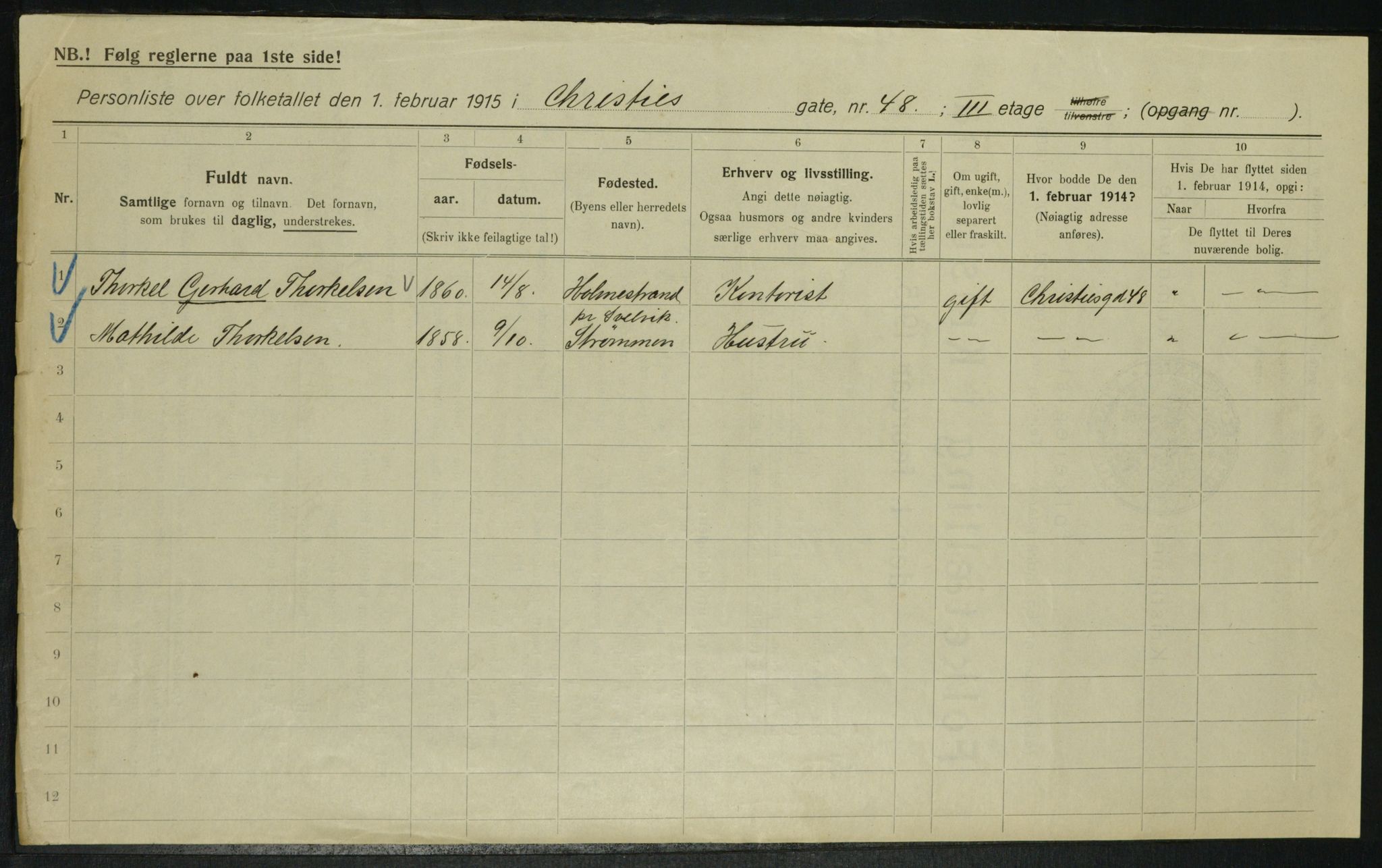 OBA, Municipal Census 1915 for Kristiania, 1915, p. 12731