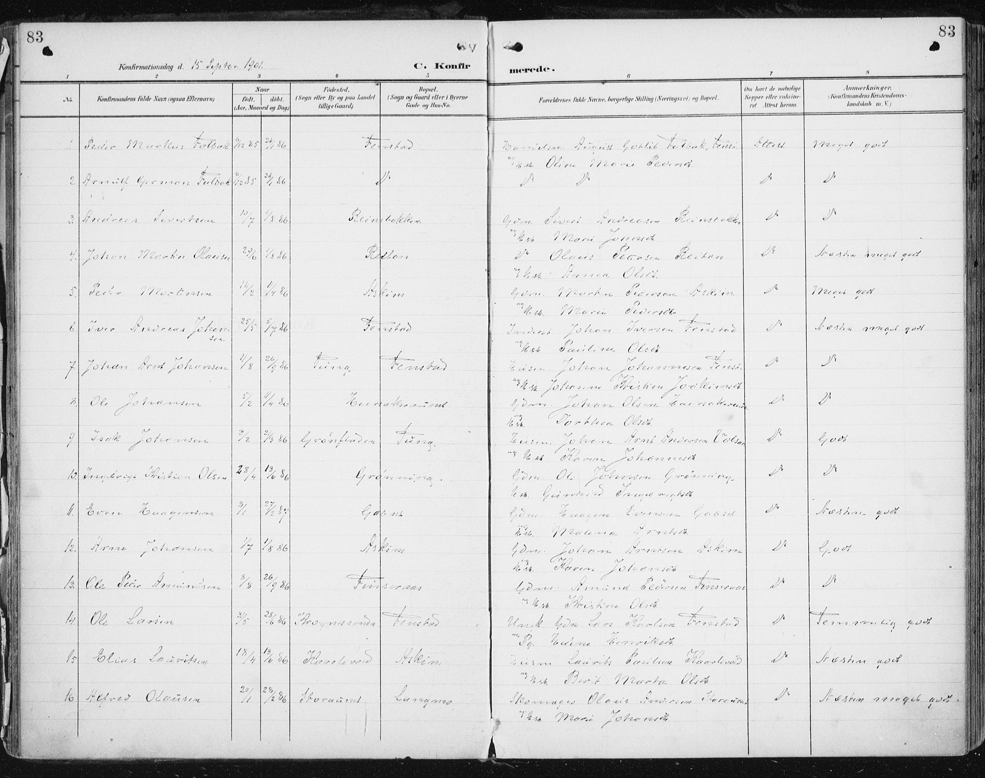 Ministerialprotokoller, klokkerbøker og fødselsregistre - Sør-Trøndelag, SAT/A-1456/646/L0616: Parish register (official) no. 646A14, 1900-1918, p. 83