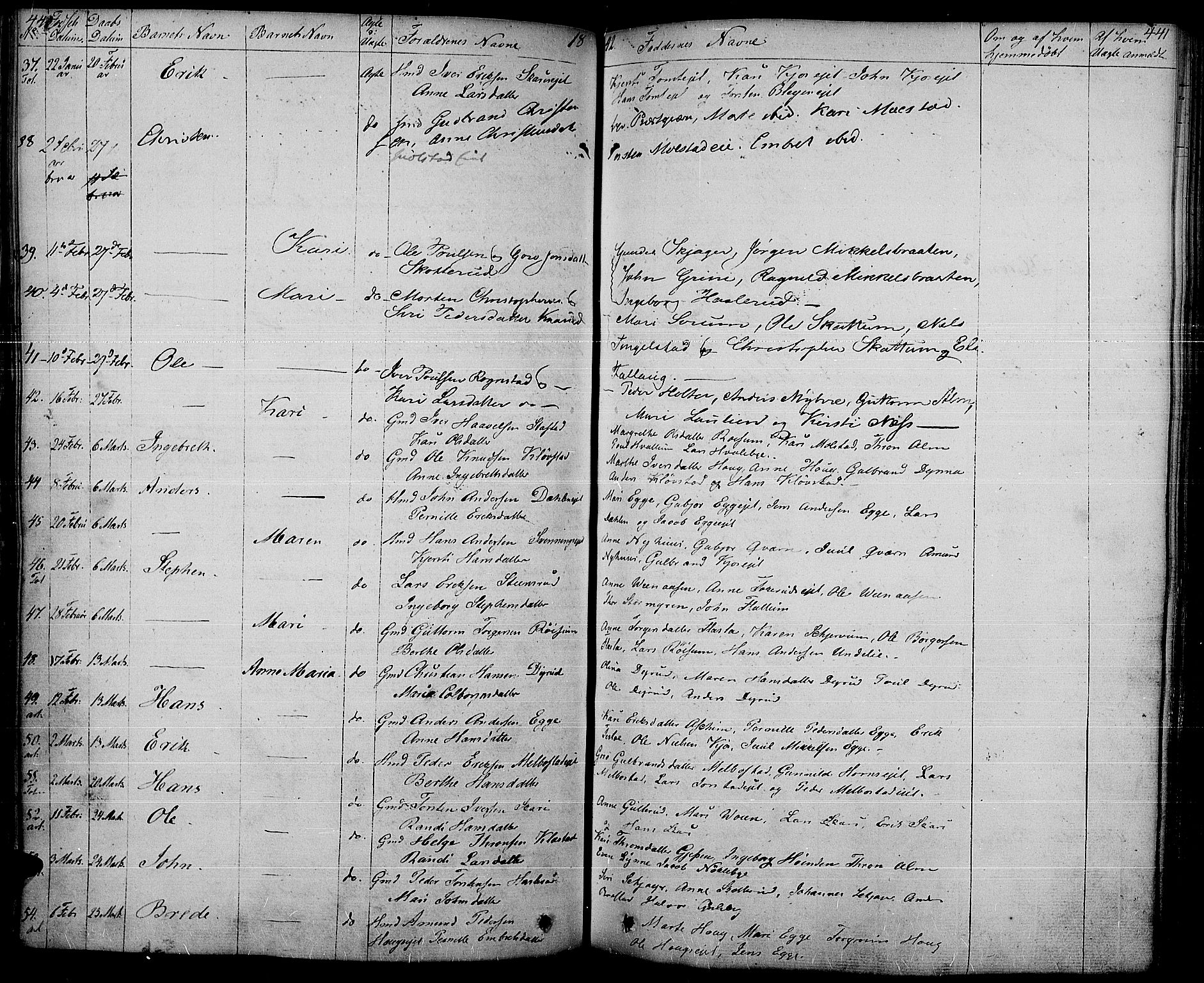 Gran prestekontor, SAH/PREST-112/H/Ha/Haa/L0010: Parish register (official) no. 10, 1824-1842, p. 440-441