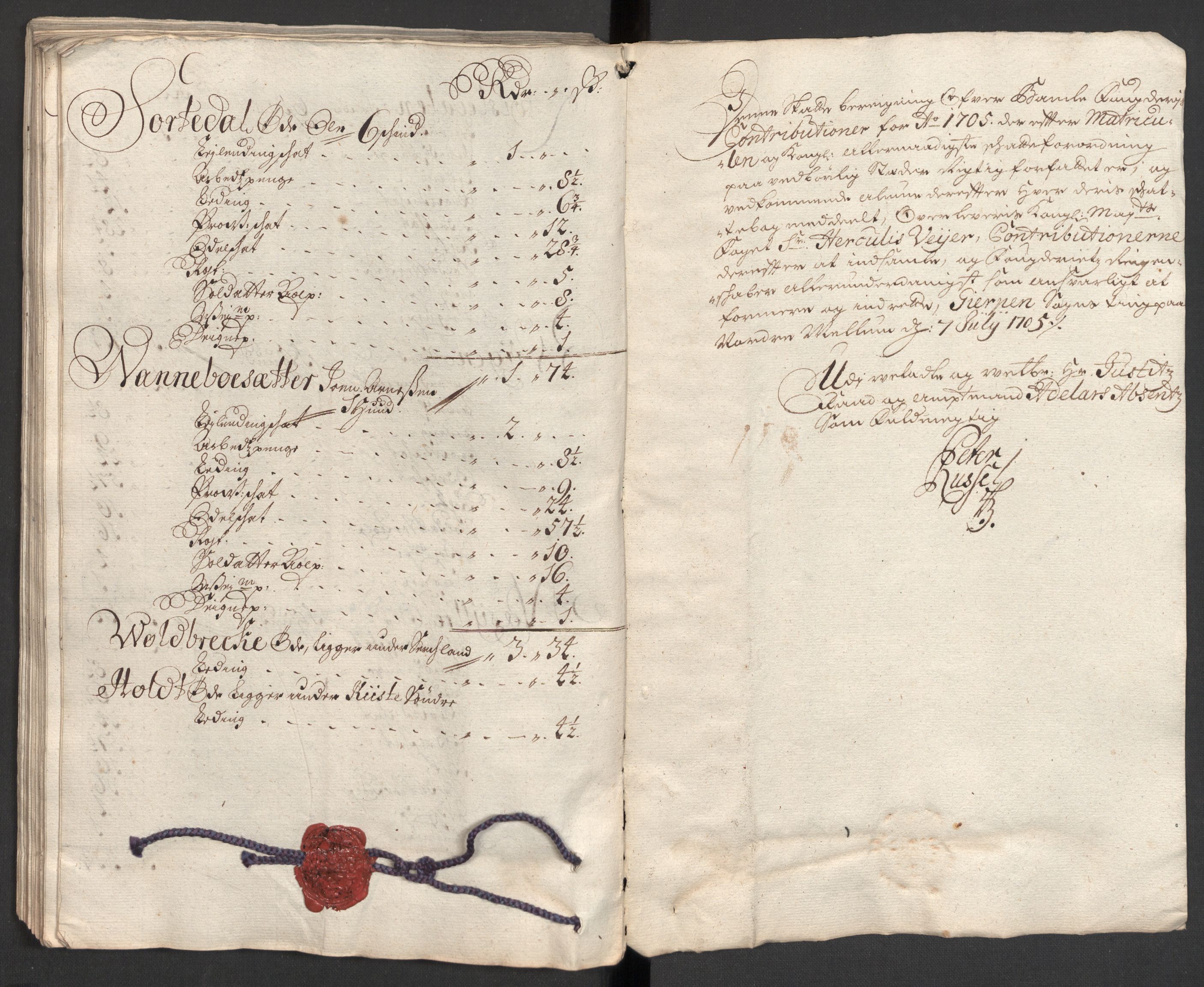 Rentekammeret inntil 1814, Reviderte regnskaper, Fogderegnskap, AV/RA-EA-4092/R36/L2114: Fogderegnskap Øvre og Nedre Telemark og Bamble, 1705, p. 149