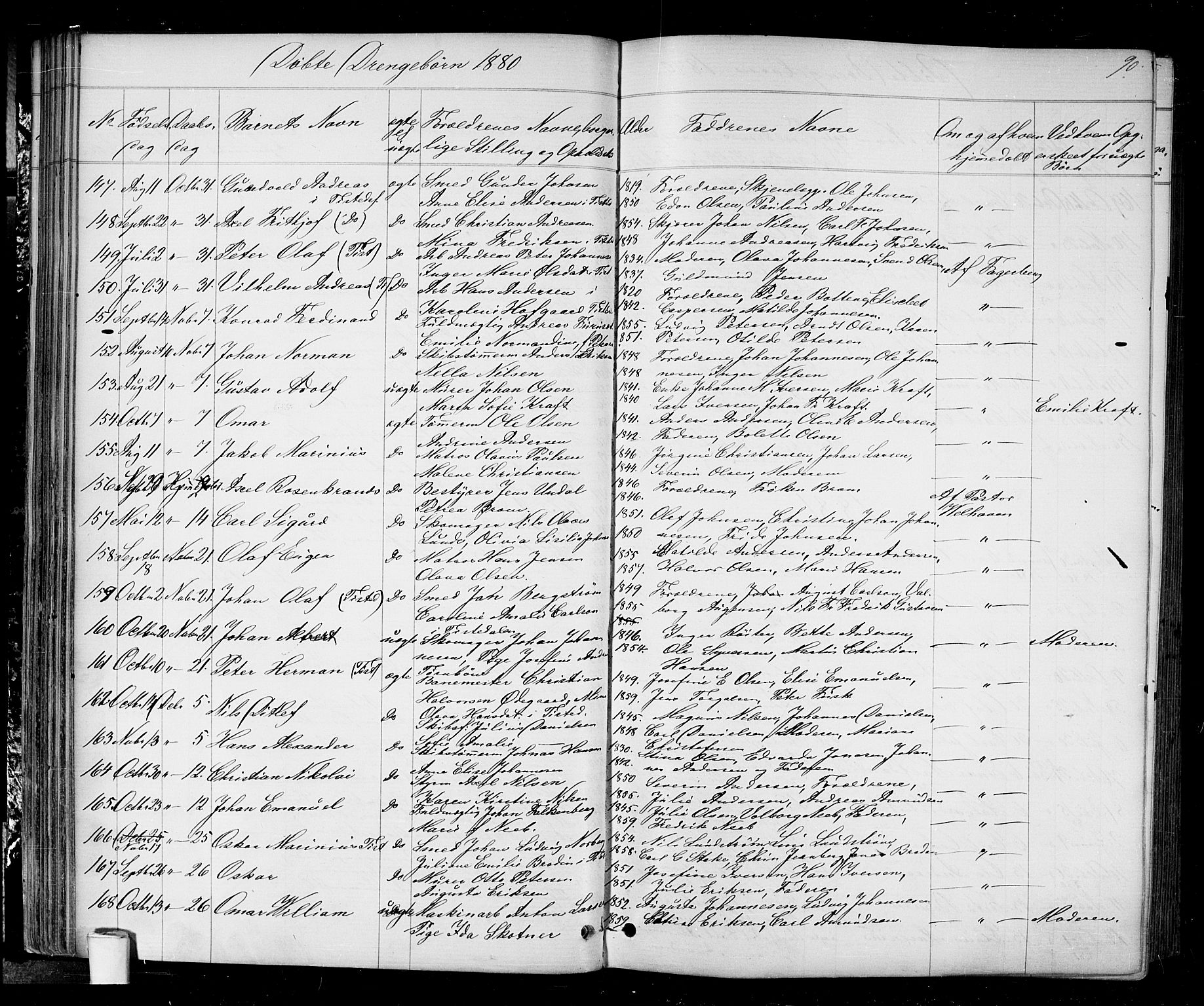 Halden prestekontor Kirkebøker, AV/SAO-A-10909/G/Ga/L0006: Parish register (copy) no. 6, 1869-1884, p. 90