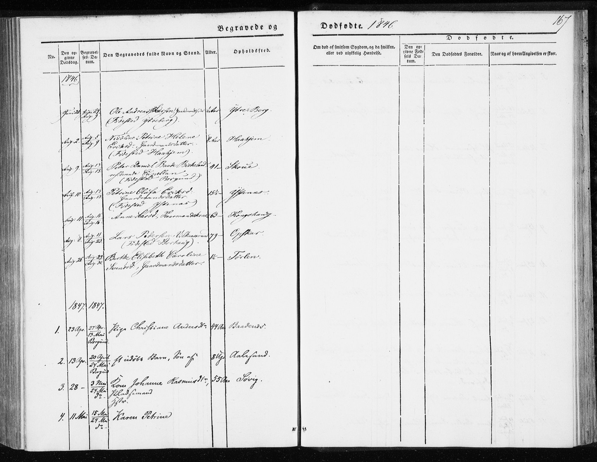 Ministerialprotokoller, klokkerbøker og fødselsregistre - Møre og Romsdal, AV/SAT-A-1454/528/L0415: Curate's parish register no. 528B03, 1843-1852, p. 167