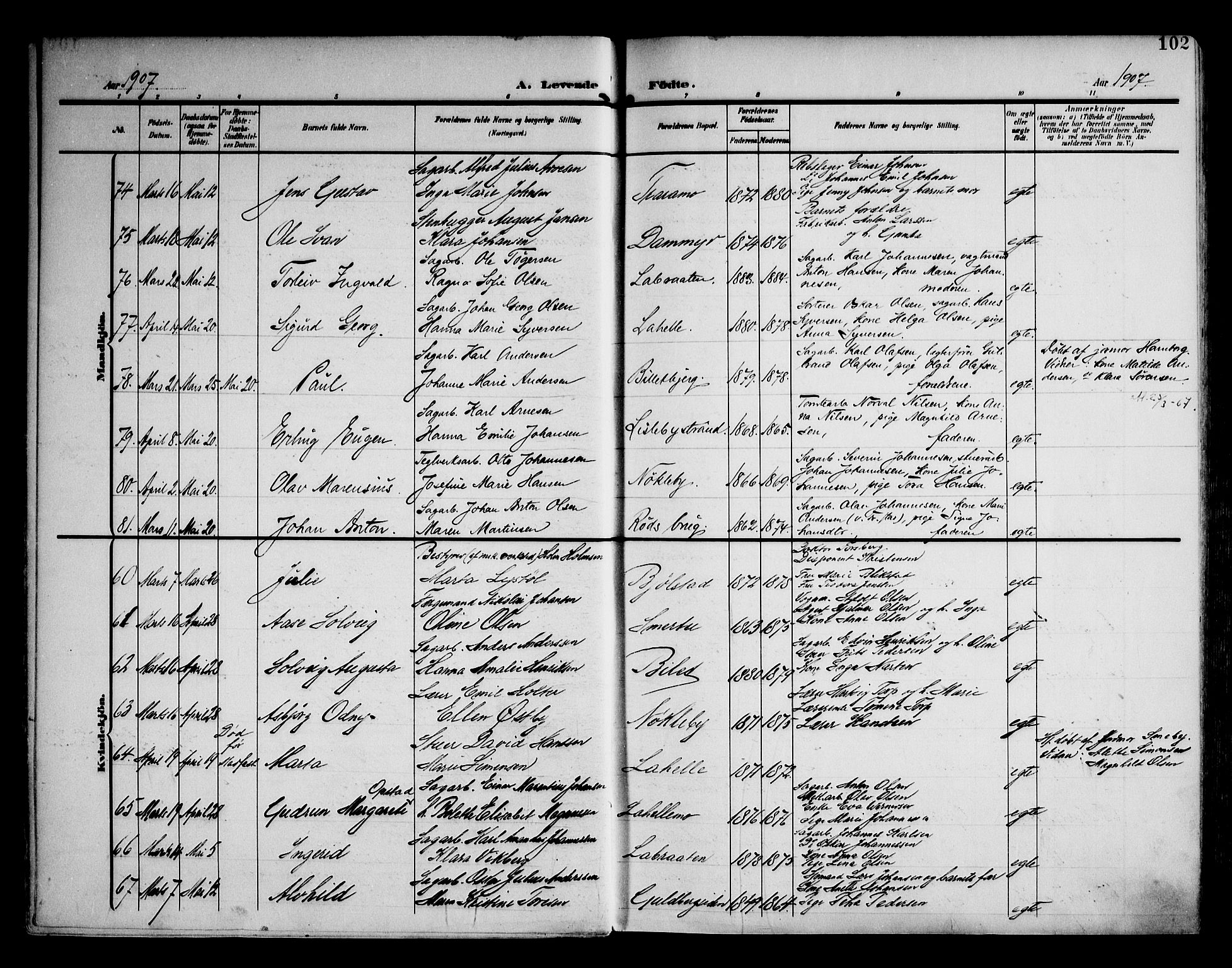 Glemmen prestekontor Kirkebøker, SAO/A-10908/F/Fa/L0014: Parish register (official) no. 14, 1902-1922, p. 102