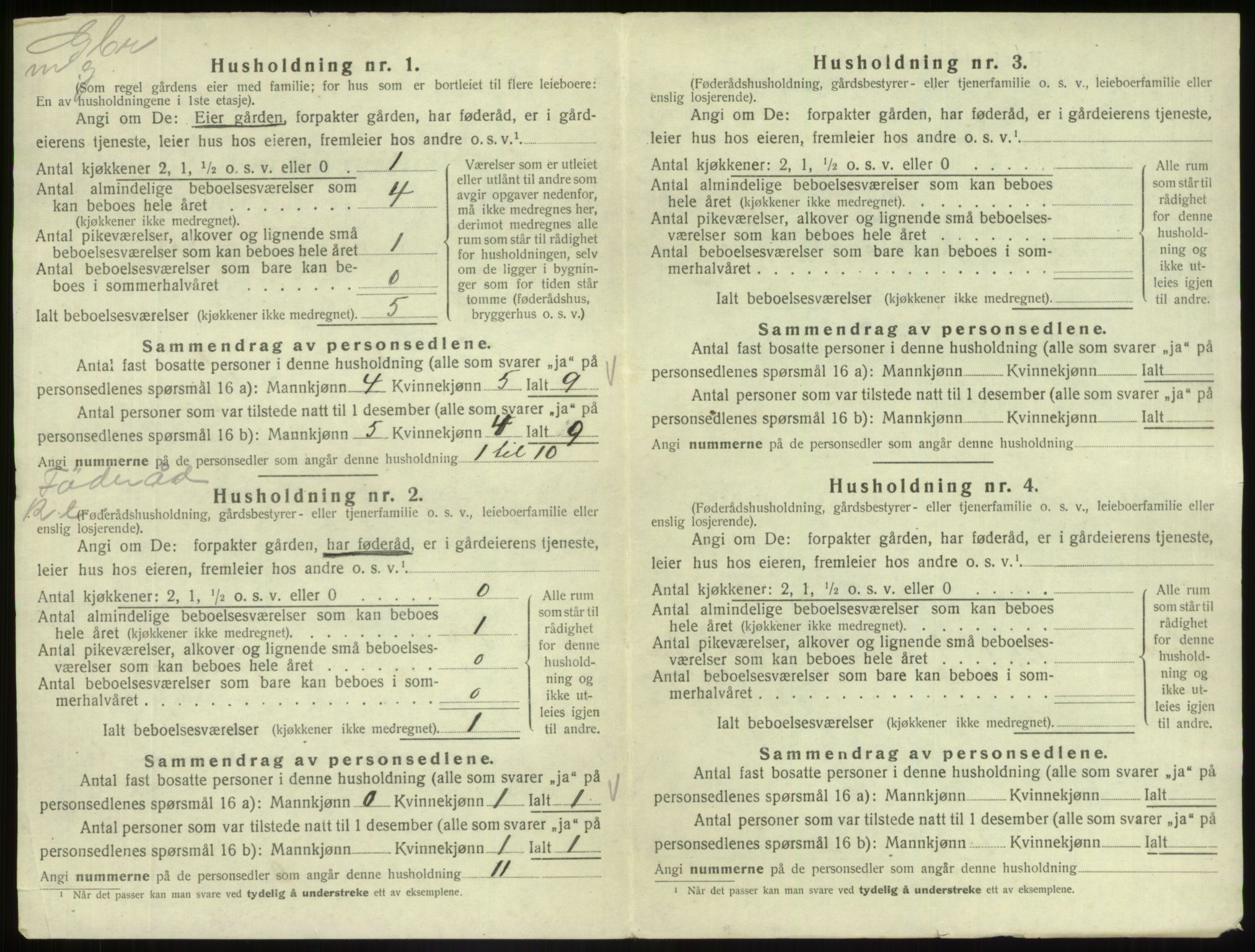 SAB, 1920 census for Fjaler, 1920, p. 1372