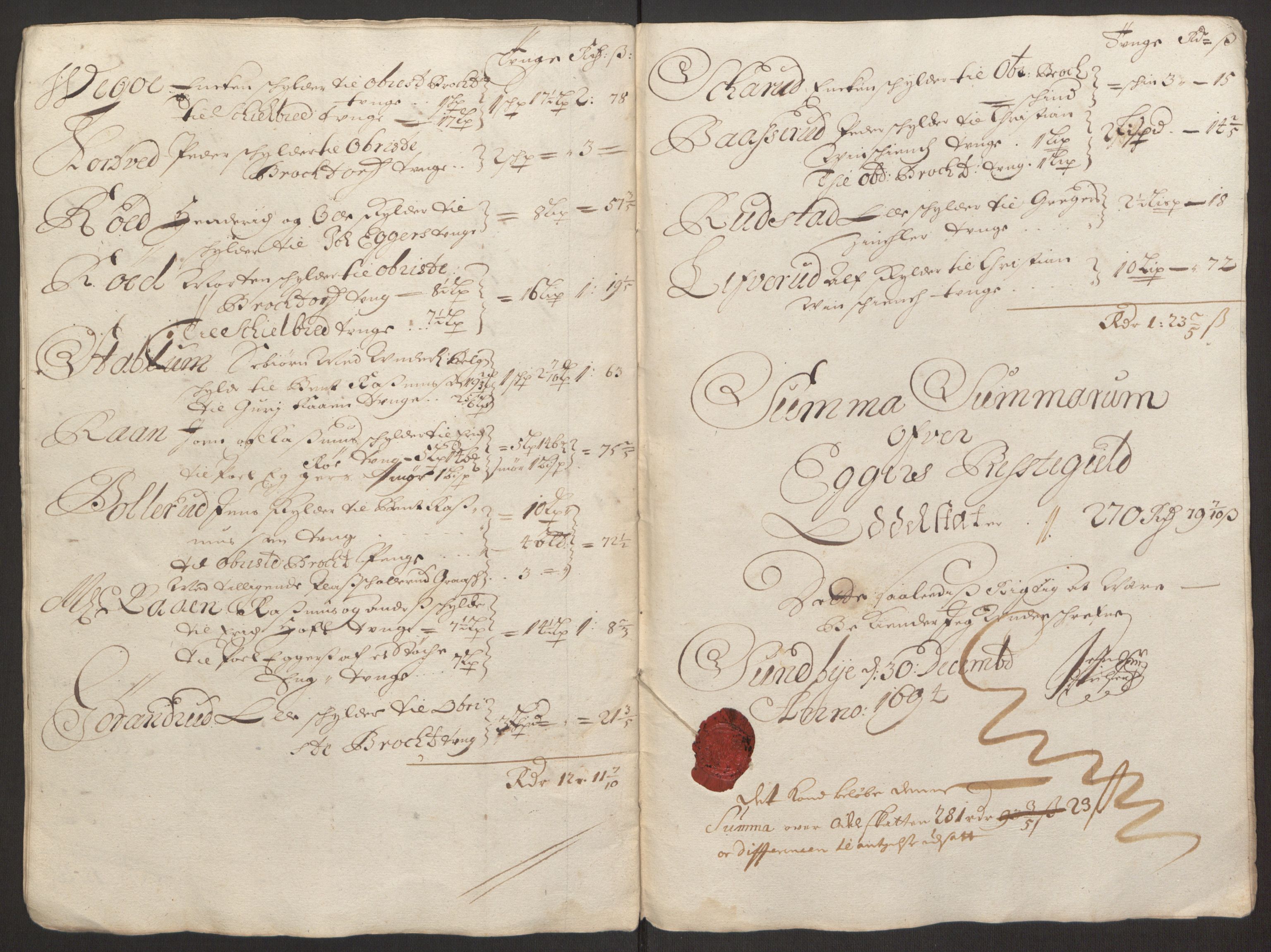 Rentekammeret inntil 1814, Reviderte regnskaper, Fogderegnskap, AV/RA-EA-4092/R30/L1694: Fogderegnskap Hurum, Røyken, Eiker og Lier, 1694-1696, p. 130