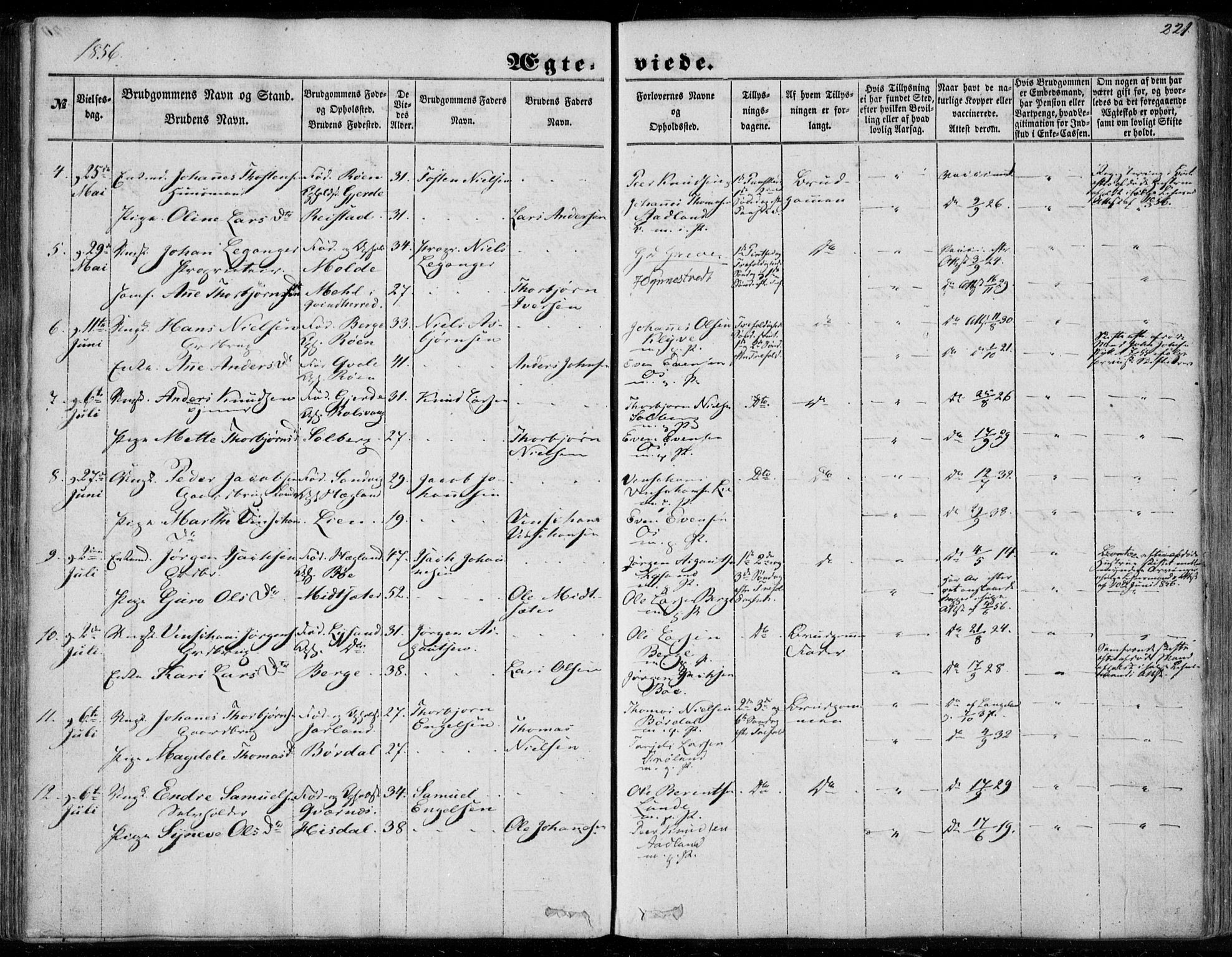 Os sokneprestembete, AV/SAB-A-99929: Parish register (official) no. A 16, 1851-1859, p. 221