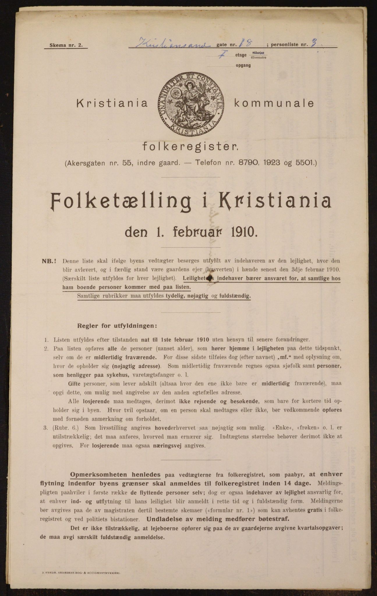 OBA, Municipal Census 1910 for Kristiania, 1910, p. 52863