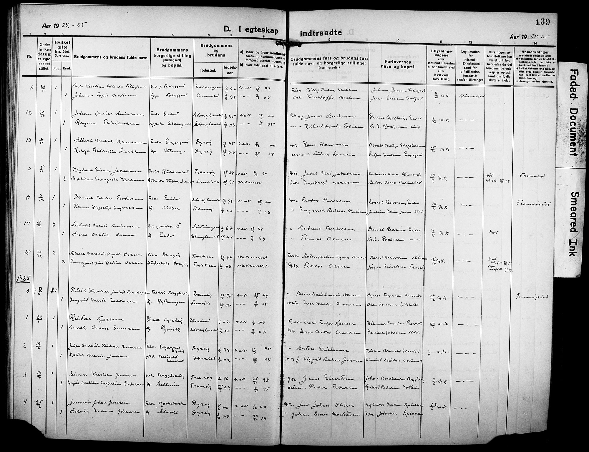 Tranøy sokneprestkontor, SATØ/S-1313/I/Ia/Iab/L0006klokker: Parish register (copy) no. 6, 1919-1932, p. 139