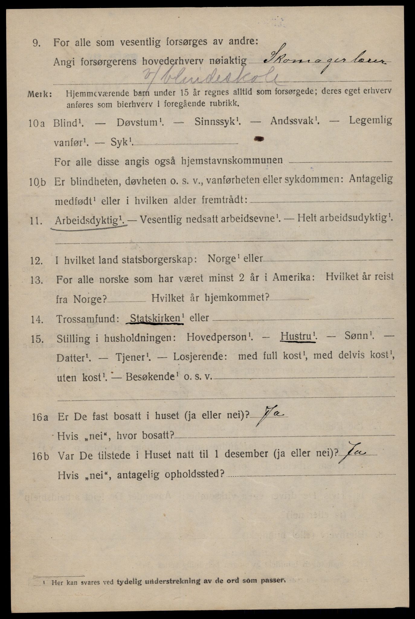 SAT, 1920 census for Trondheim, 1920, p. 121853