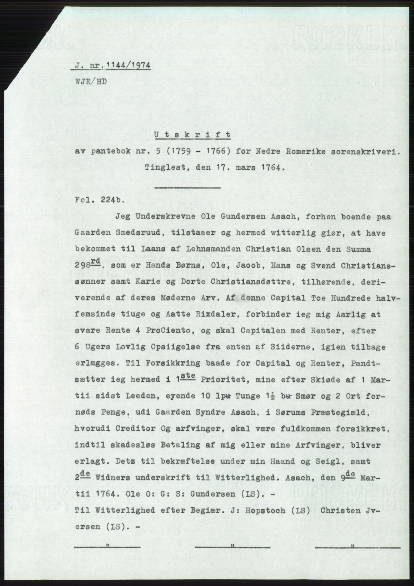 Statsarkivet i Oslo, AV/SAO-A-10621/Z/Zd/L0033: Avskrifter, j.nr 15-2287/1974, 1974, p. 255