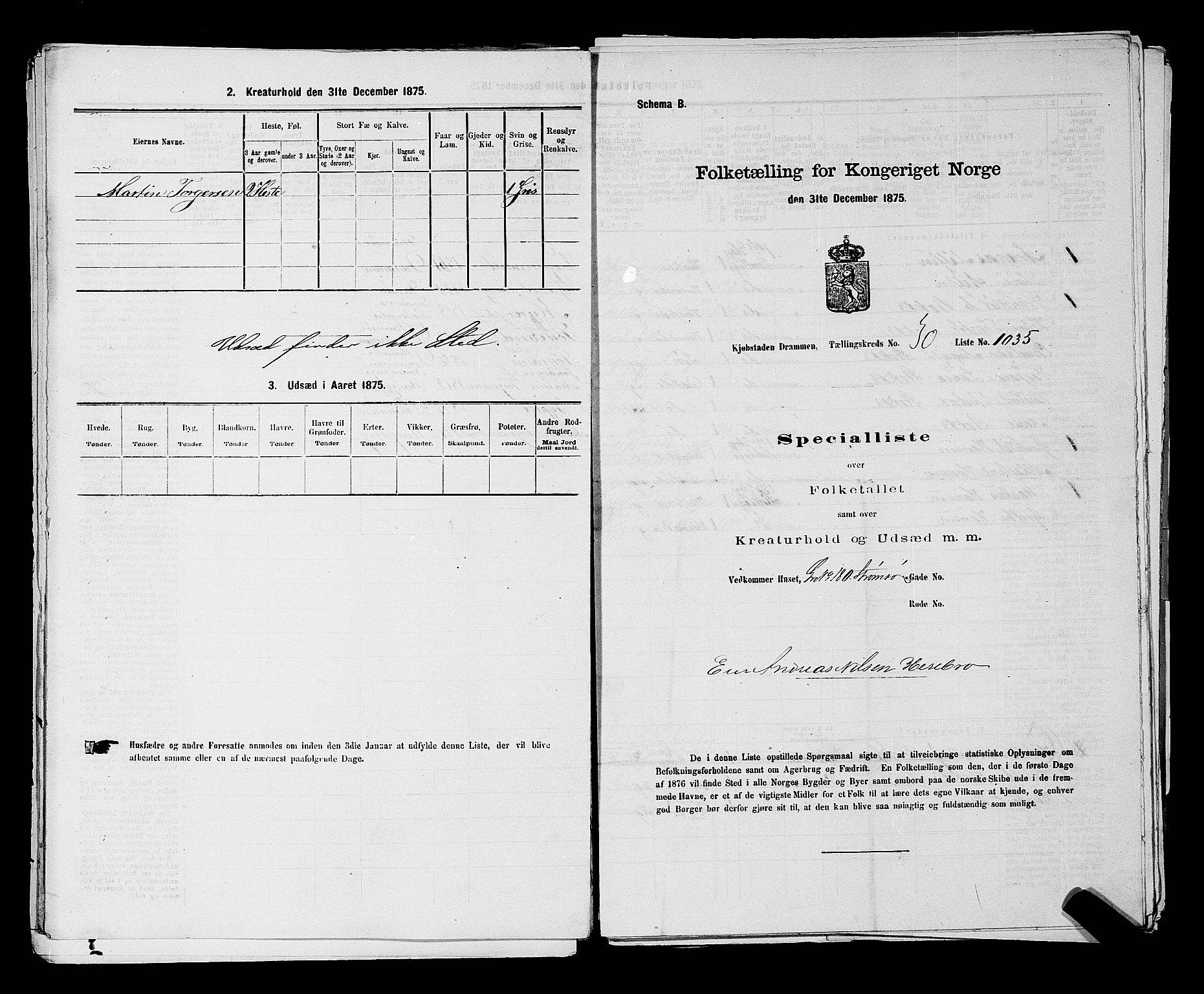 SAKO, 1875 census for 0602 Drammen, 1875, p. 2859