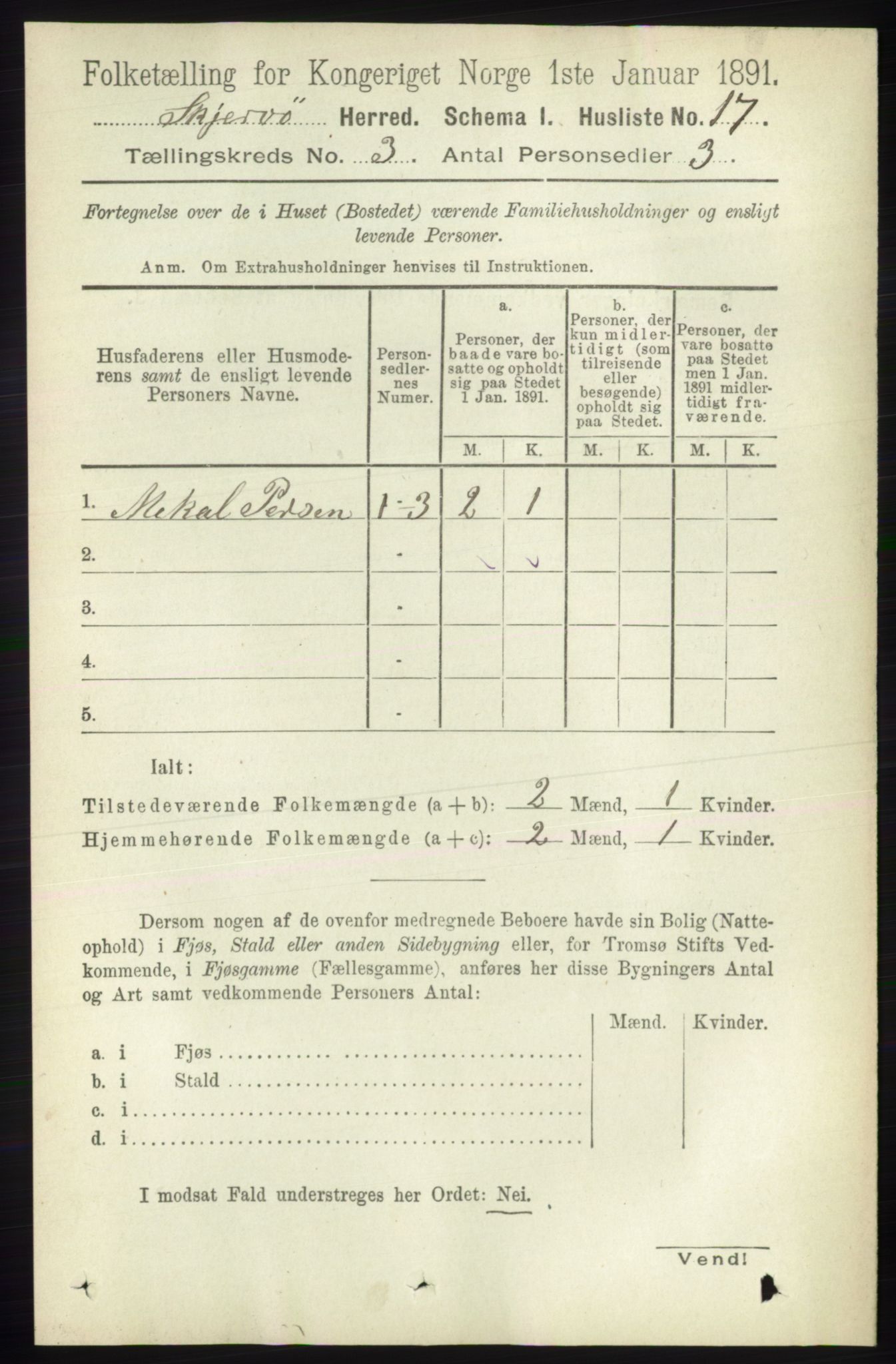 RA, 1891 census for 1941 Skjervøy, 1891, p. 1809