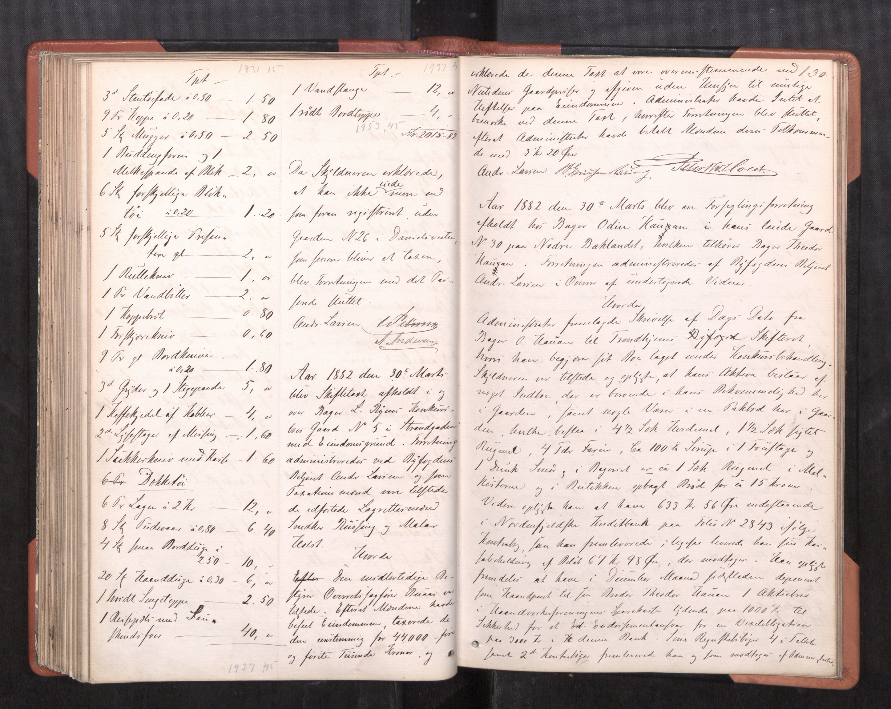 Trondheim byfogd, AV/SAT-A-0003/1/3/3C/L0008: Skifteregistreringsprotokoll (u/ register), 1878-1883, p. 130
