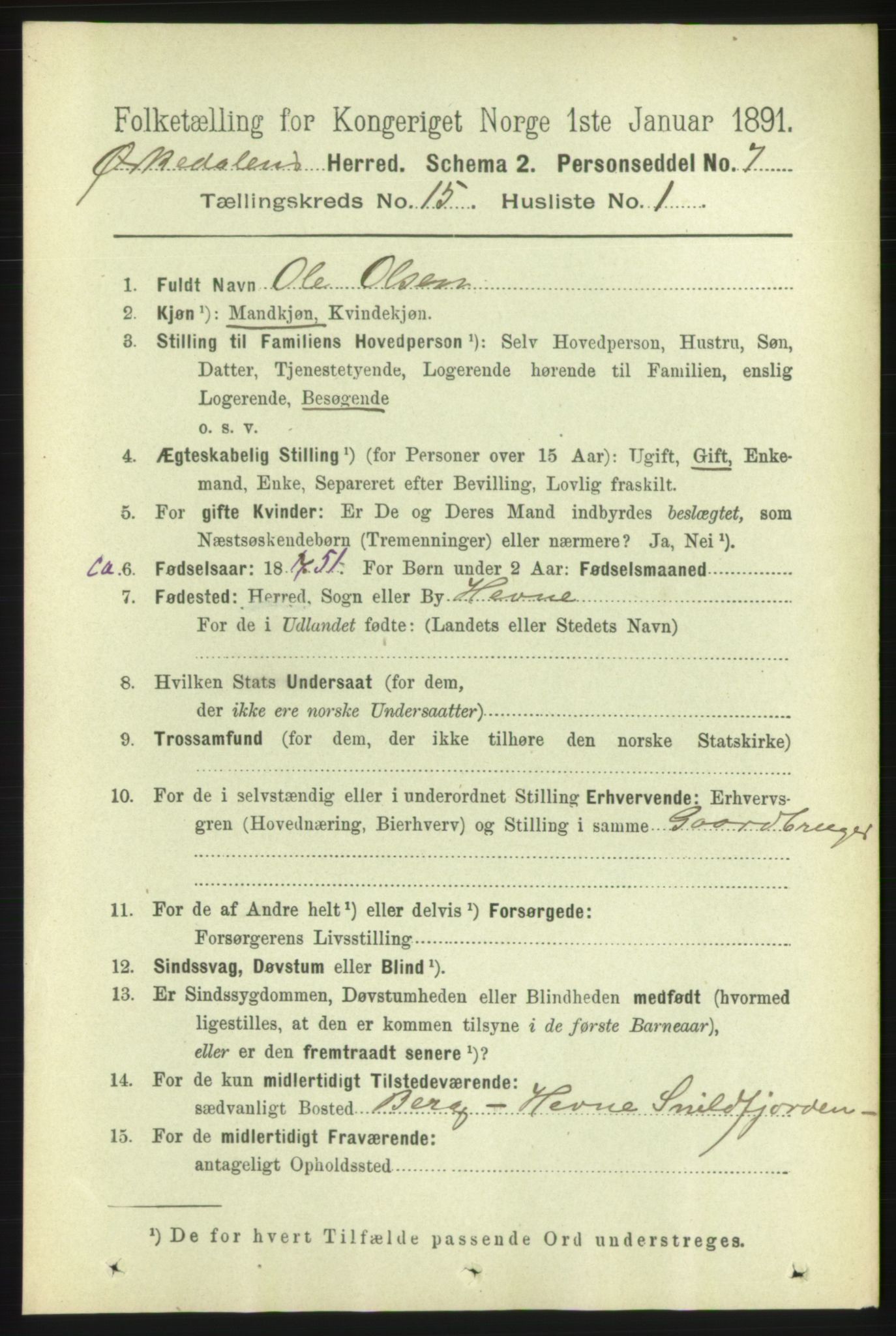 RA, 1891 census for 1638 Orkdal, 1891, p. 6883