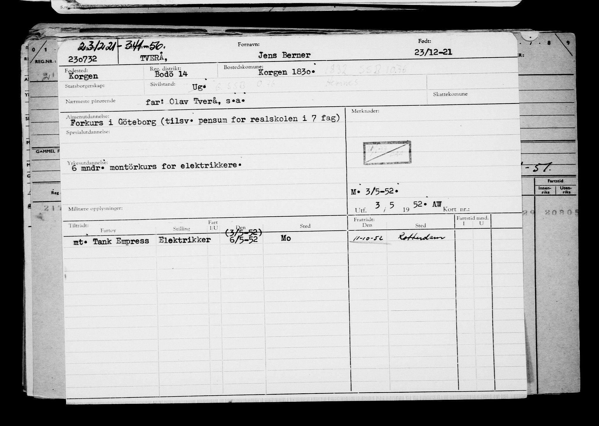 Direktoratet for sjømenn, AV/RA-S-3545/G/Gb/L0201: Hovedkort, 1921-1922, p. 234