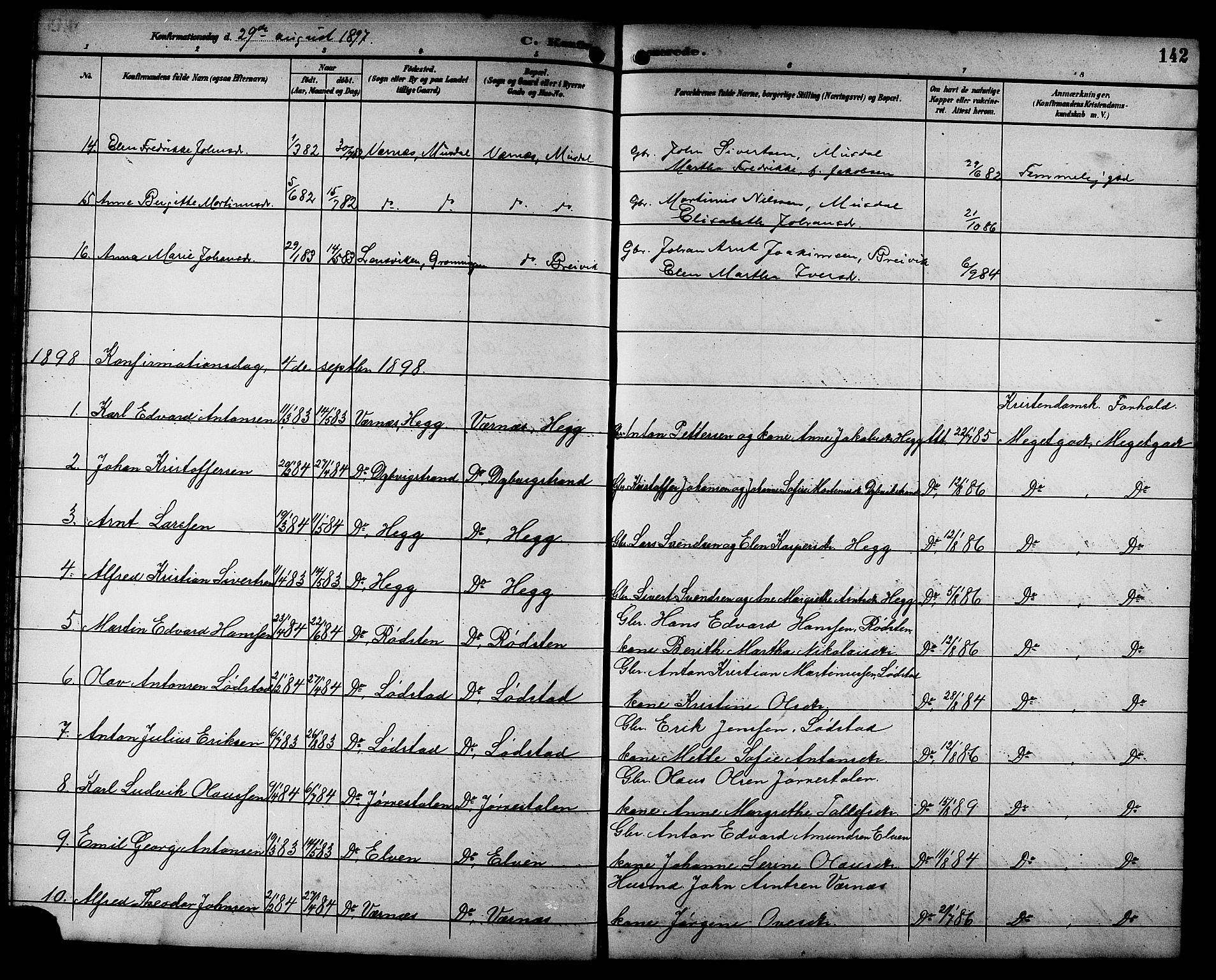 Ministerialprotokoller, klokkerbøker og fødselsregistre - Sør-Trøndelag, SAT/A-1456/662/L0757: Parish register (copy) no. 662C02, 1892-1918, p. 142