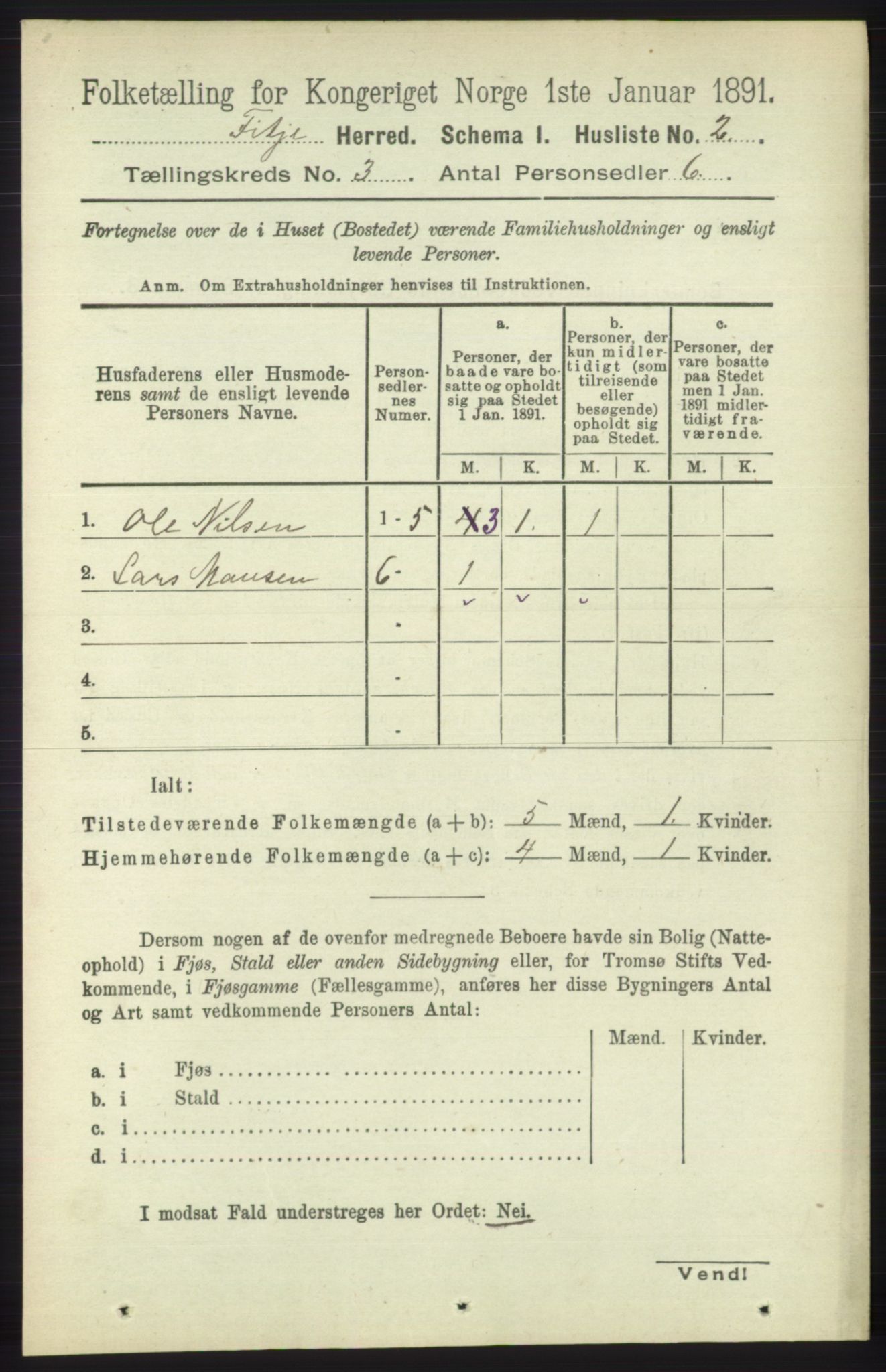 RA, 1891 census for 1222 Fitjar, 1891, p. 971