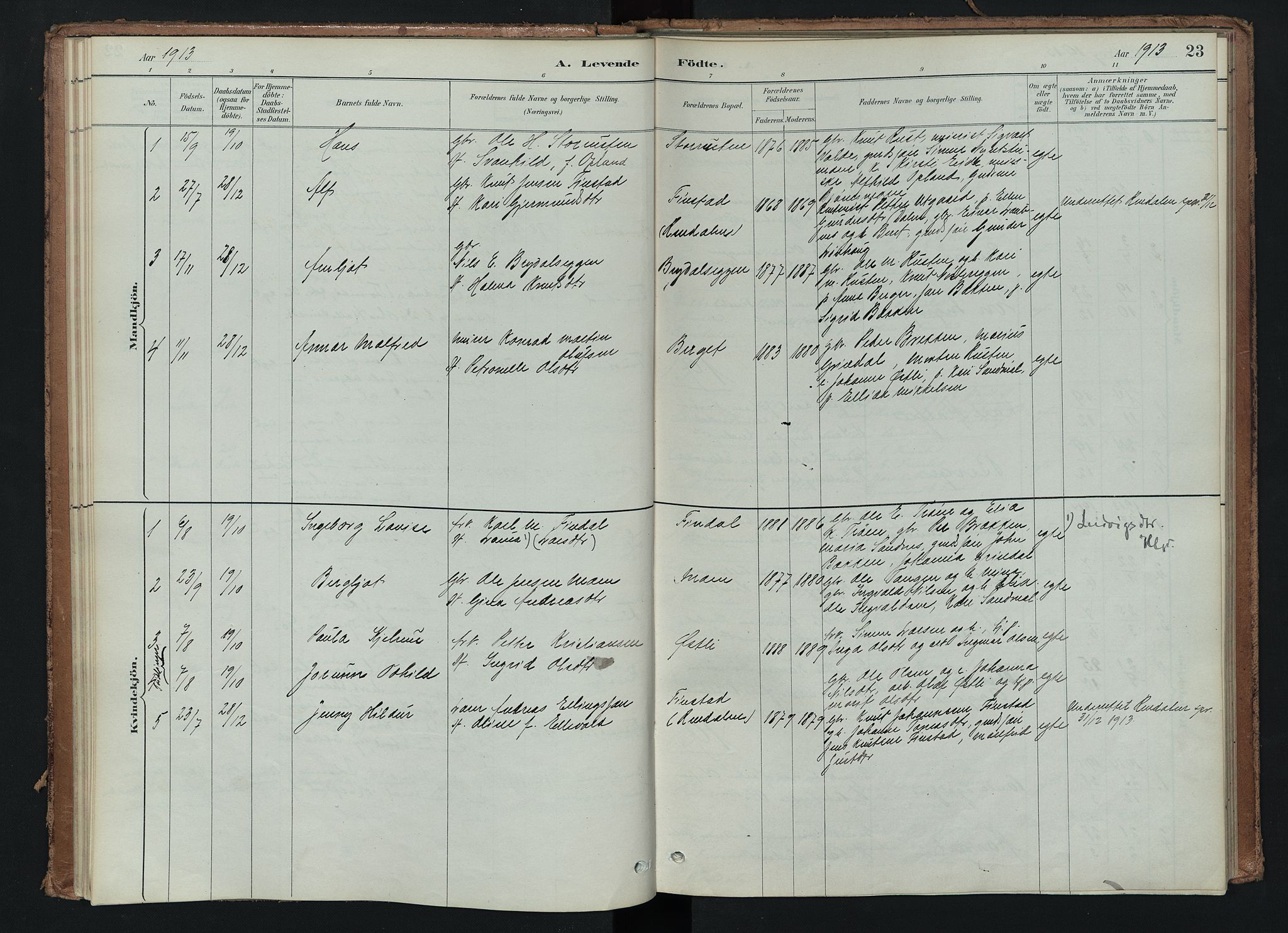 Tynset prestekontor, SAH/PREST-058/H/Ha/Haa/L0024: Parish register (official) no. 24, 1885-1916, p. 23
