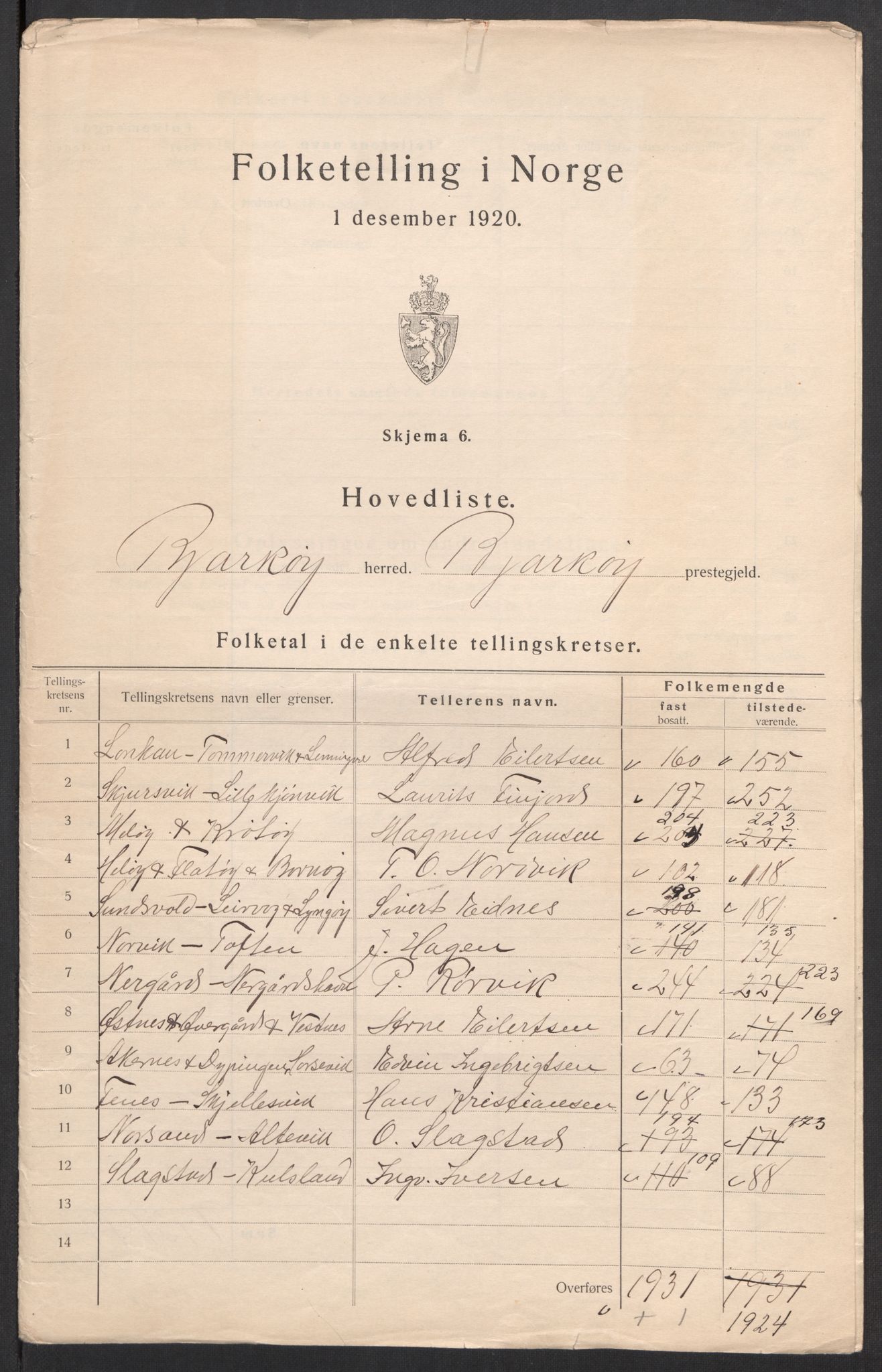 SATØ, 1920 census for Bjarkøy, 1920, p. 4