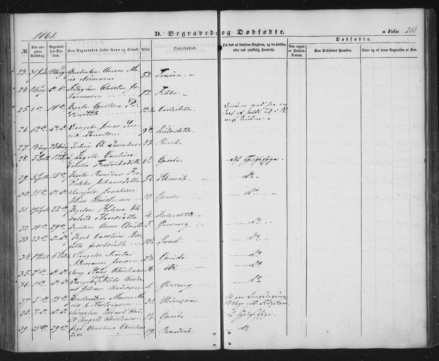 Ministerialprotokoller, klokkerbøker og fødselsregistre - Nordland, AV/SAT-A-1459/859/L0844: Parish register (official) no. 859A04, 1849-1862, p. 261