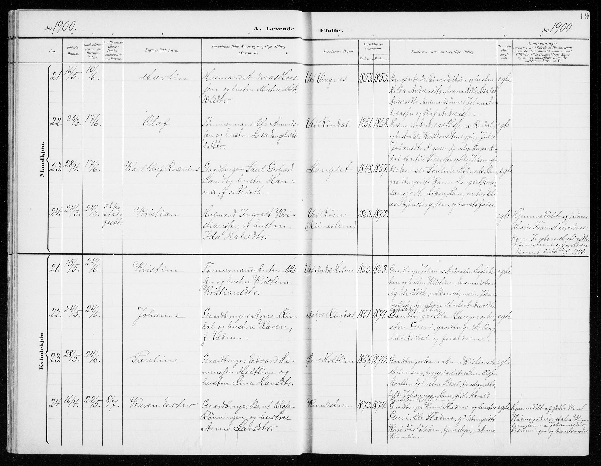 Fåberg prestekontor, AV/SAH-PREST-086/H/Ha/Haa/L0011: Parish register (official) no. 11, 1899-1913, p. 19