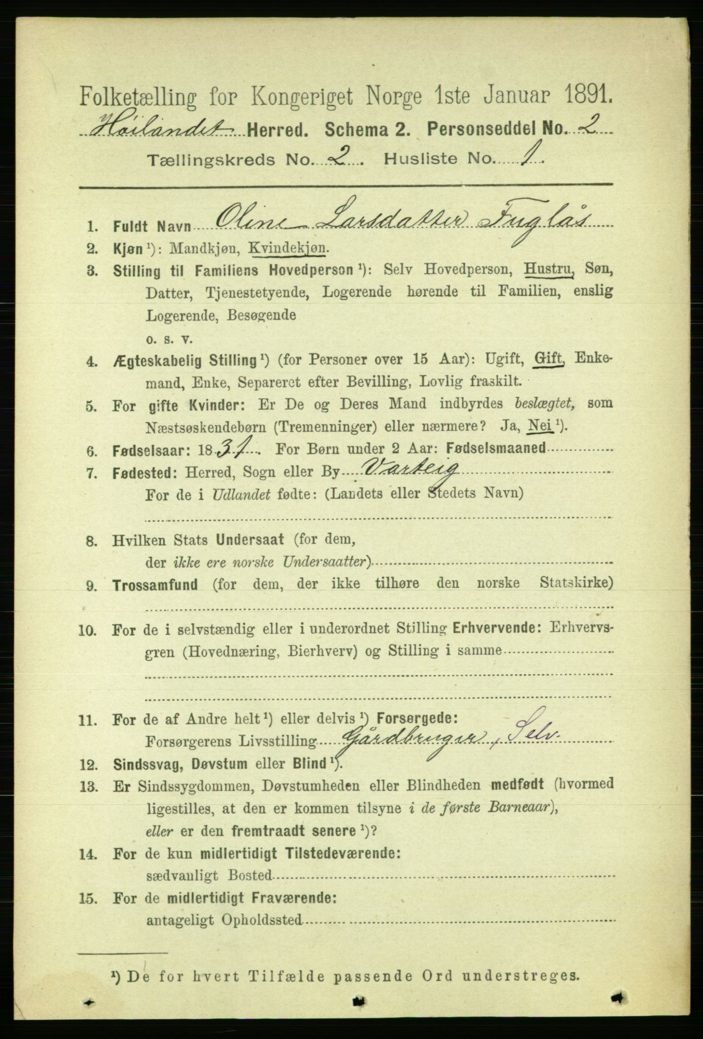 RA, 1891 census for 1651 Hølonda, 1891, p. 827