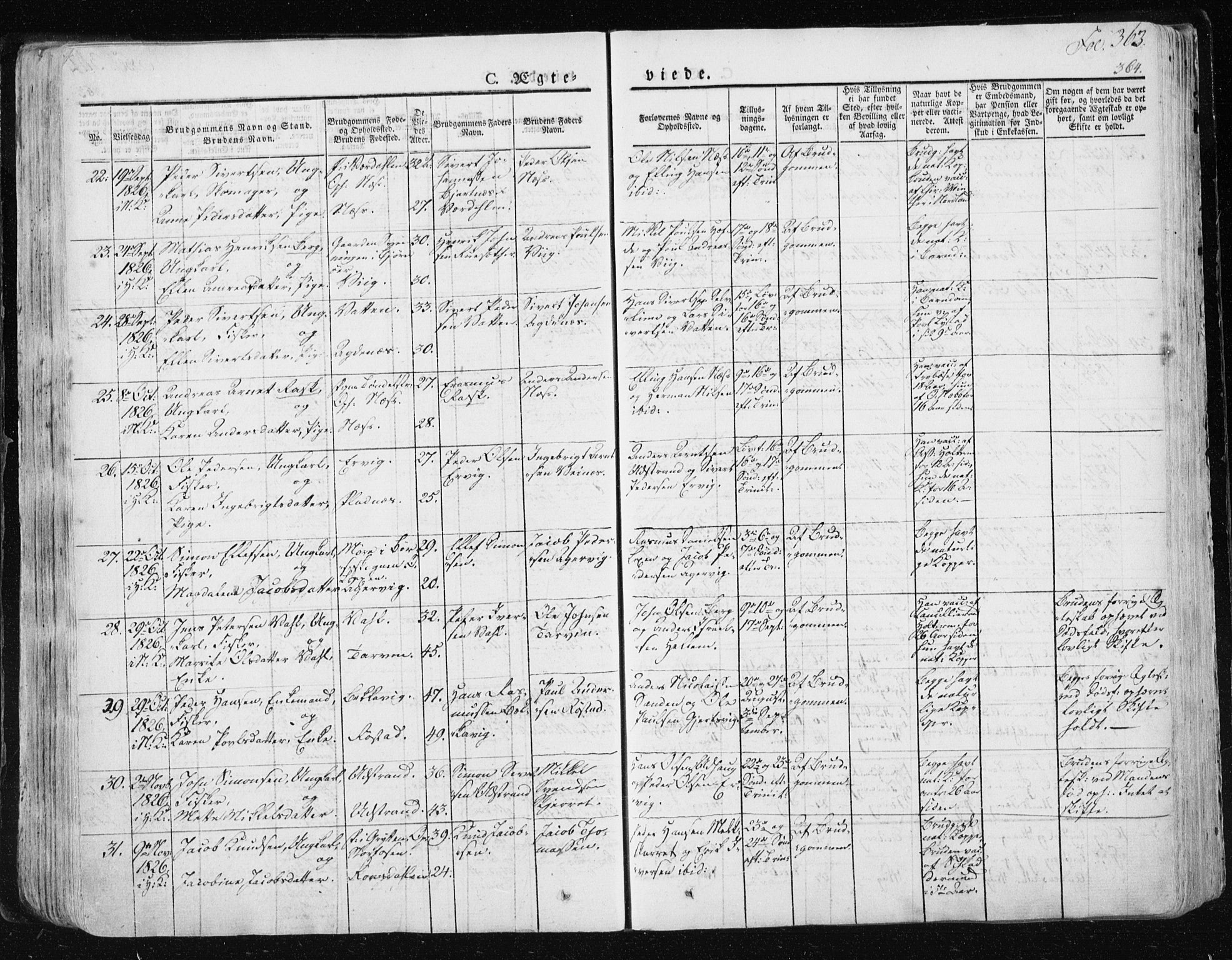 Ministerialprotokoller, klokkerbøker og fødselsregistre - Sør-Trøndelag, SAT/A-1456/659/L0735: Parish register (official) no. 659A05, 1826-1841, p. 363
