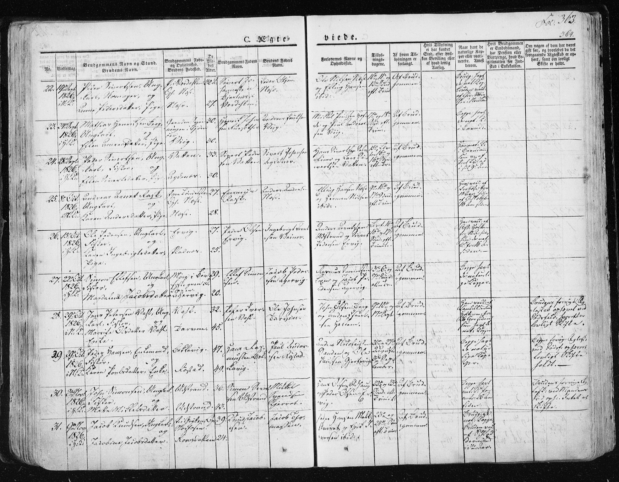 Ministerialprotokoller, klokkerbøker og fødselsregistre - Sør-Trøndelag, AV/SAT-A-1456/659/L0735: Parish register (official) no. 659A05, 1826-1841, p. 363