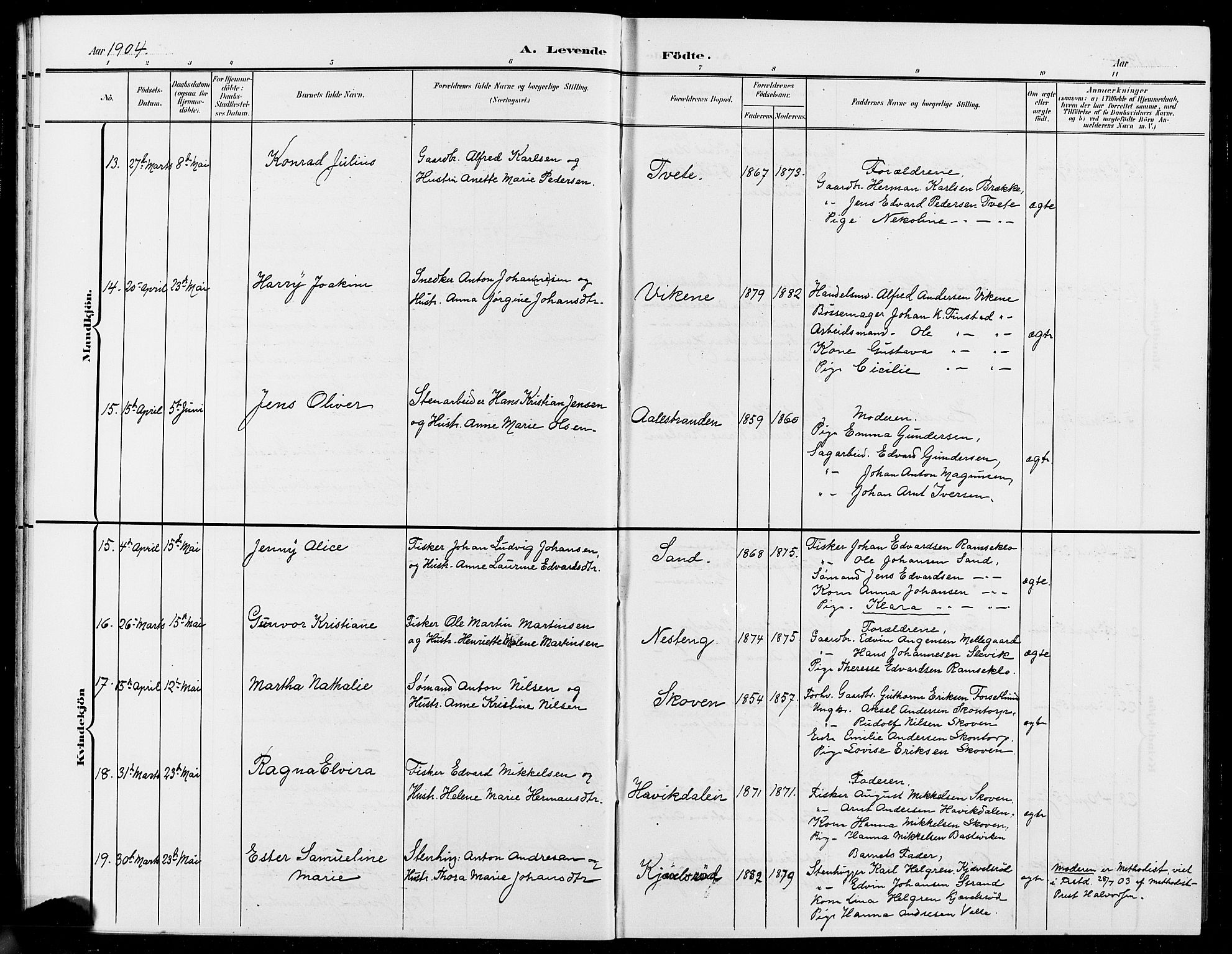 Onsøy prestekontor Kirkebøker, AV/SAO-A-10914/G/Ga/L0002: Parish register (copy) no. I 2, 1903-1909