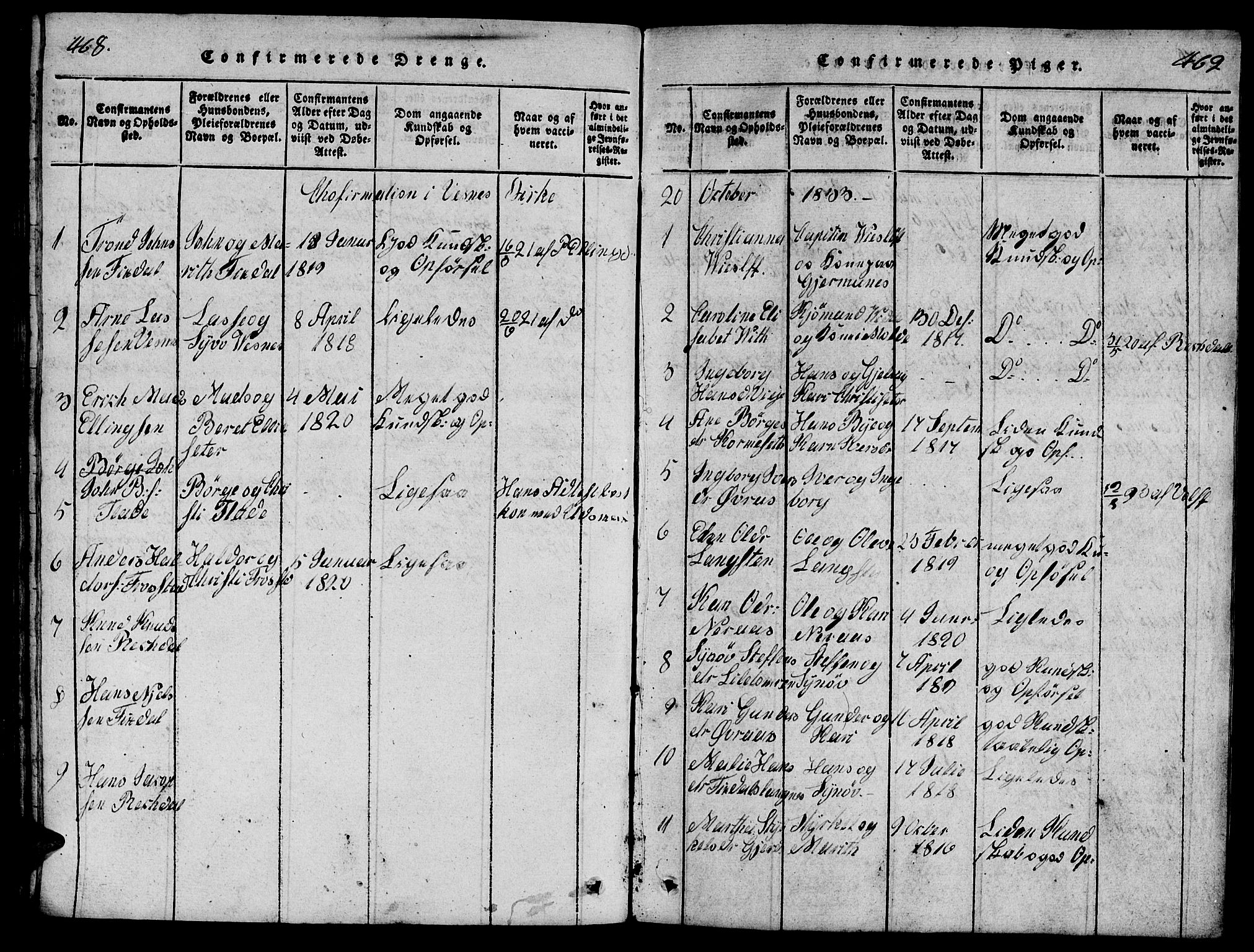 Ministerialprotokoller, klokkerbøker og fødselsregistre - Møre og Romsdal, AV/SAT-A-1454/539/L0535: Parish register (copy) no. 539C01, 1818-1842, p. 468-469